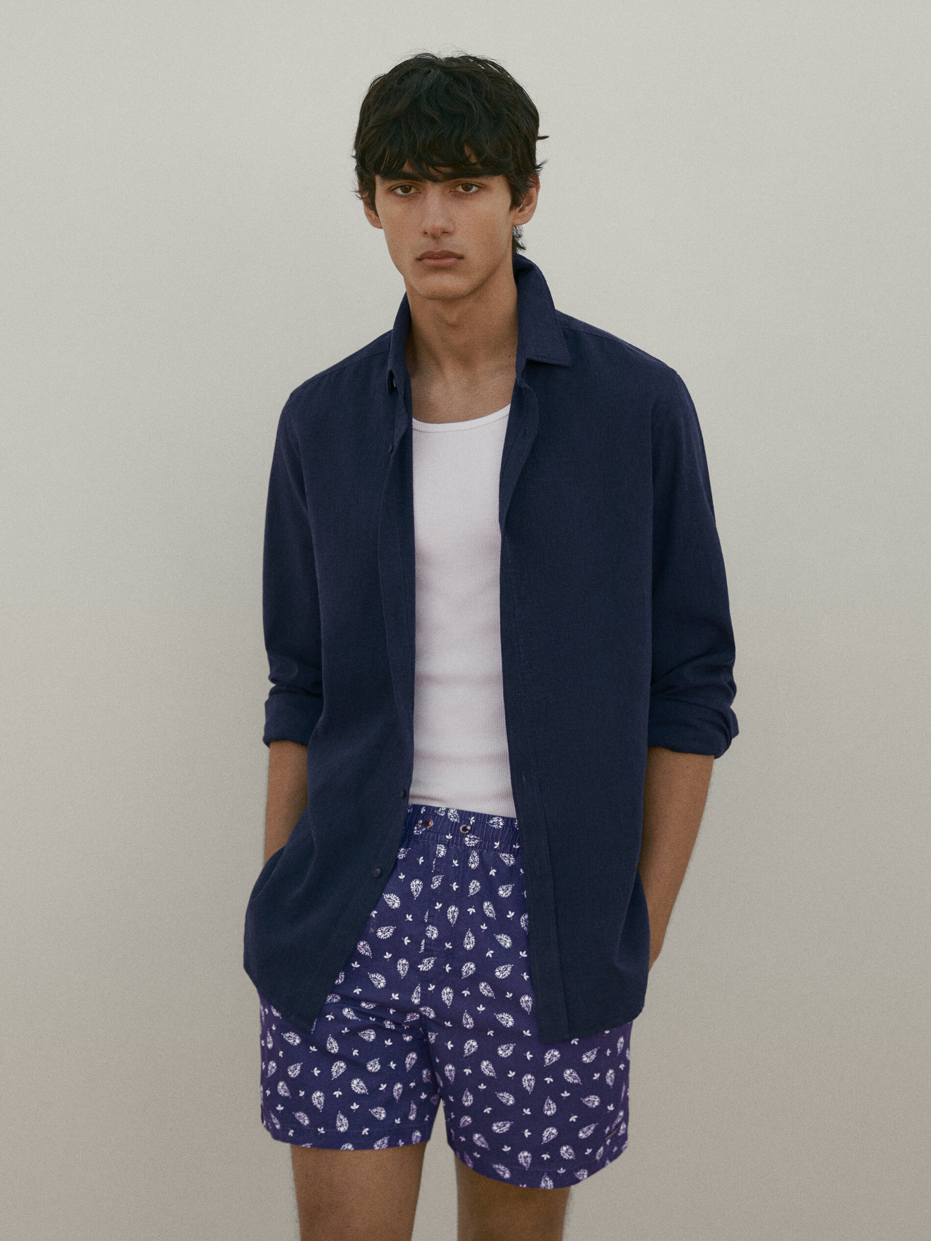 Bañador estampado - AZUL MARINO