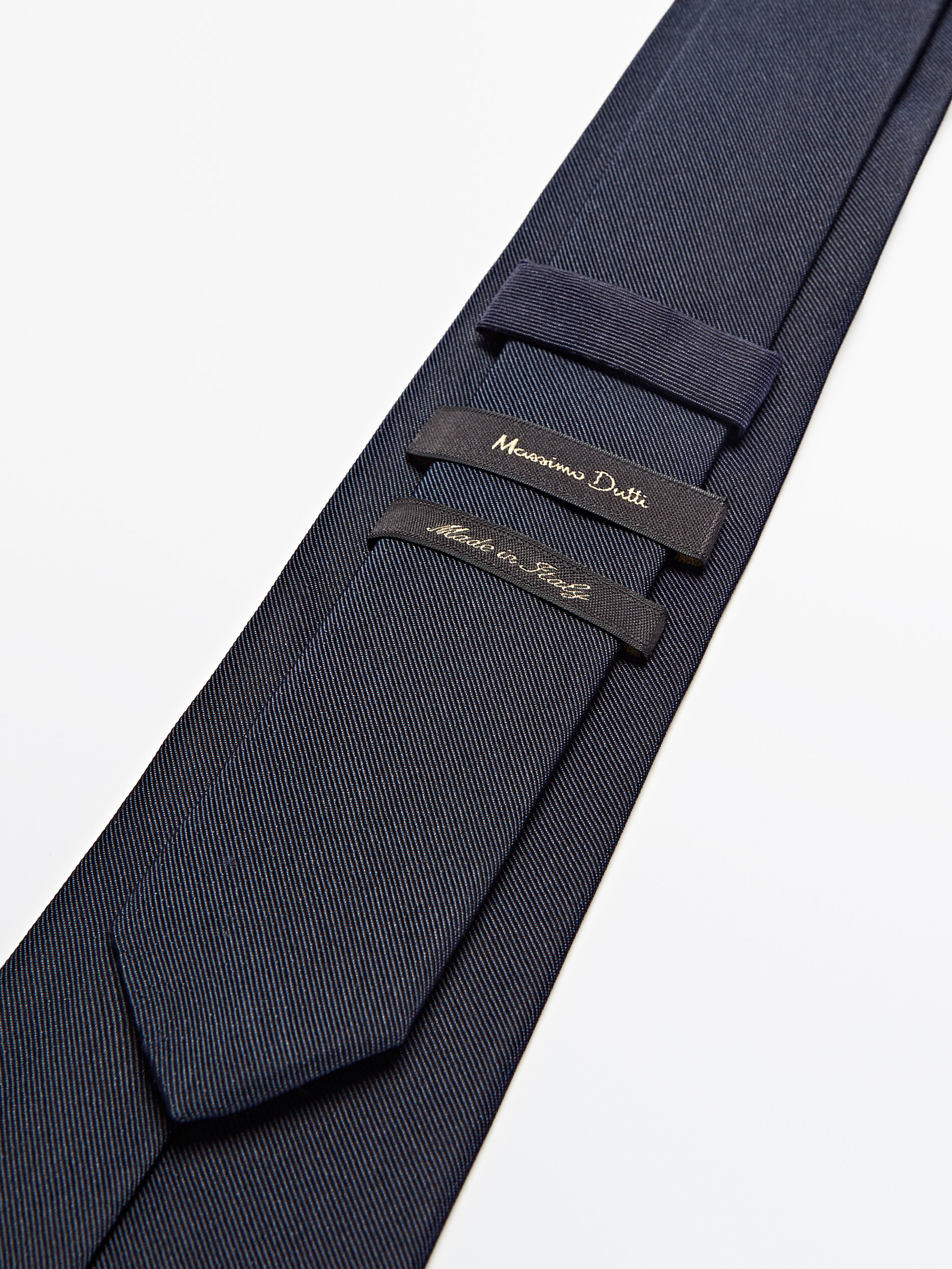 Corbata sarga algodón seda - AZUL MARINO