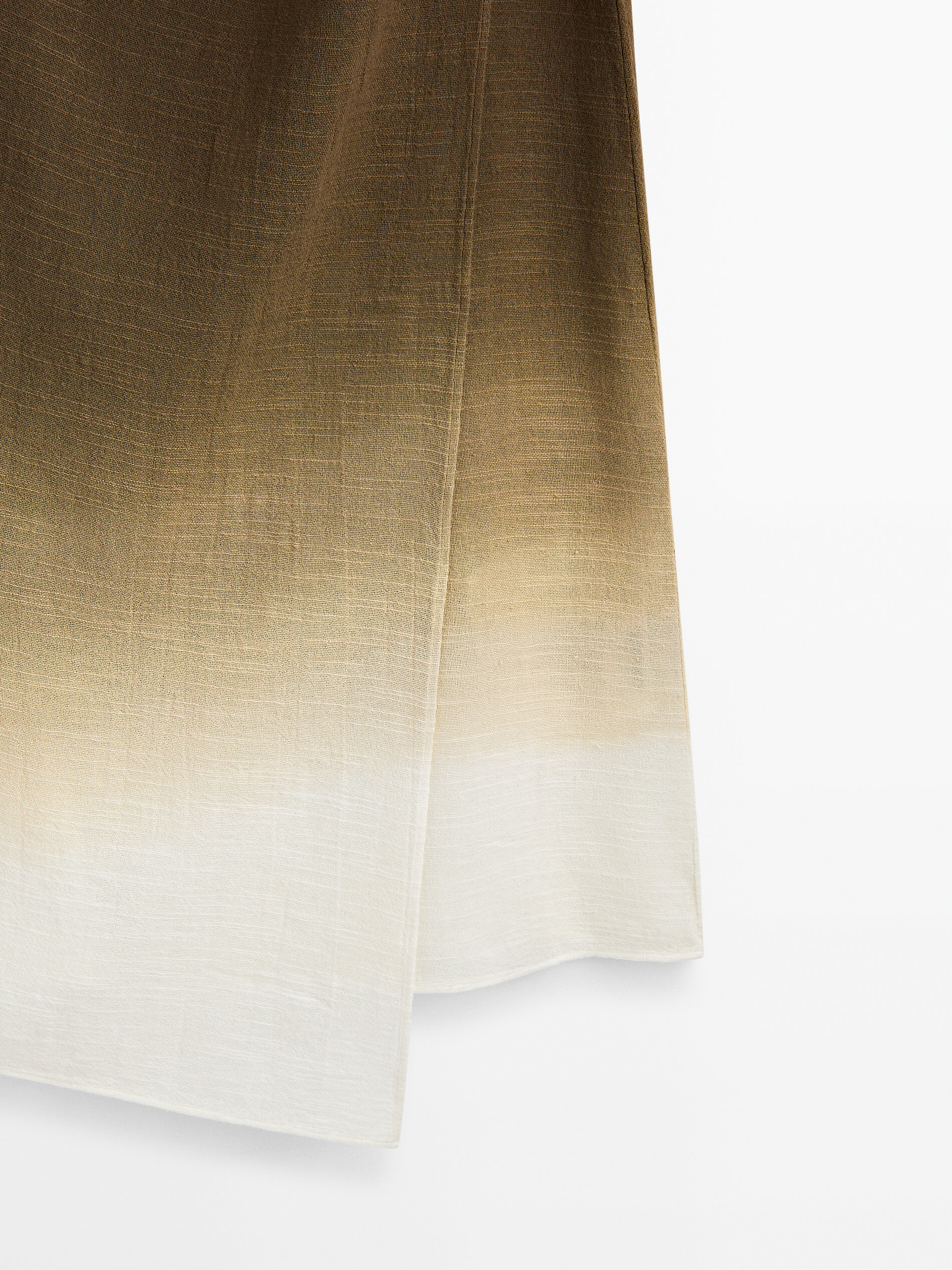 Falda midi pareo rústica degradado - CAMEL