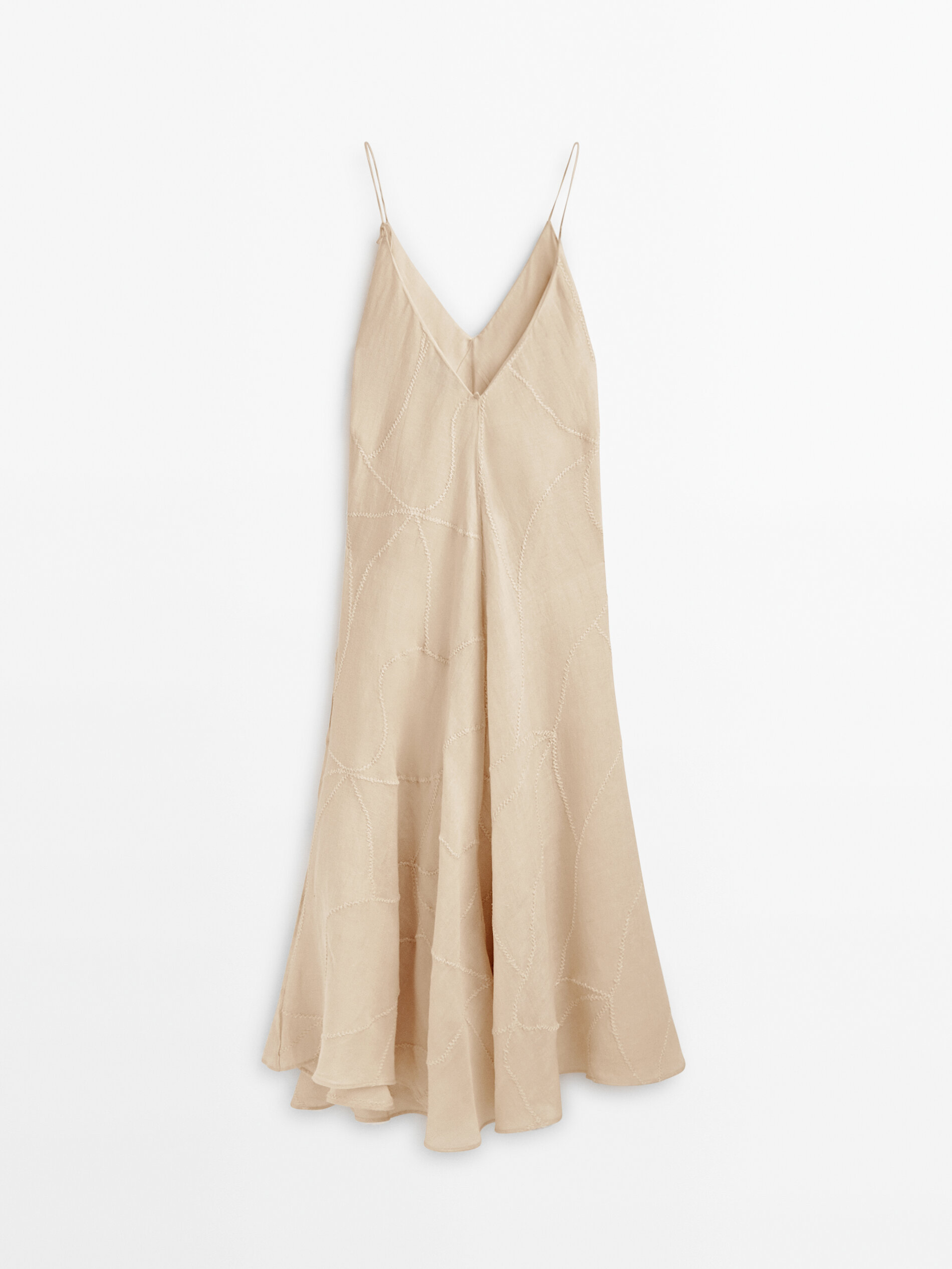 Vestido tirantes detalle bordados Limited edition - CRUDO