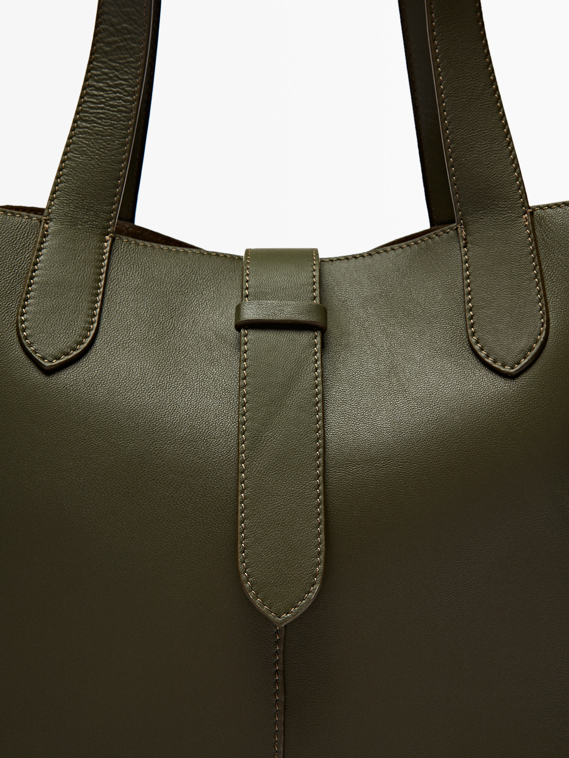 Bolso maxi saco piel napa - KAKI