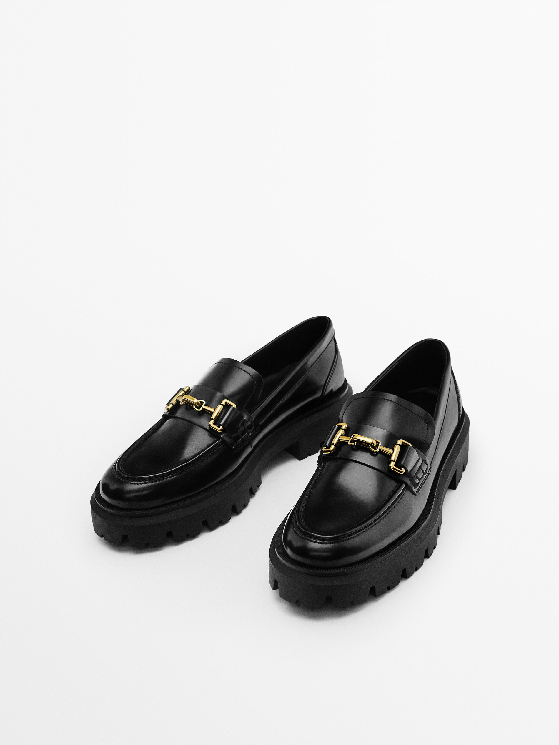 Mocasín piel super track - NEGRO