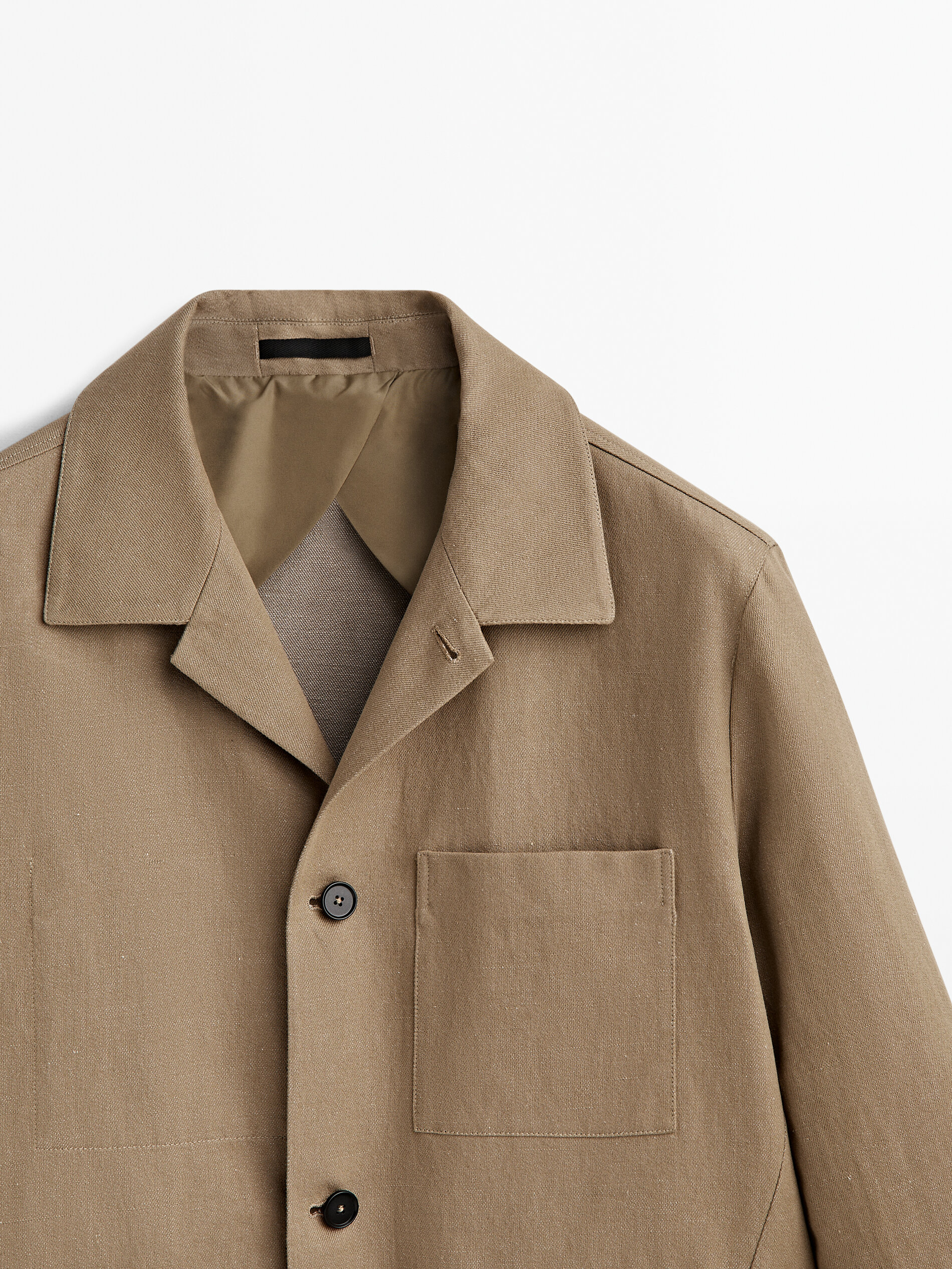 Sobrecamisa mezcla algodón lino bolsillos -Studio - Lavado