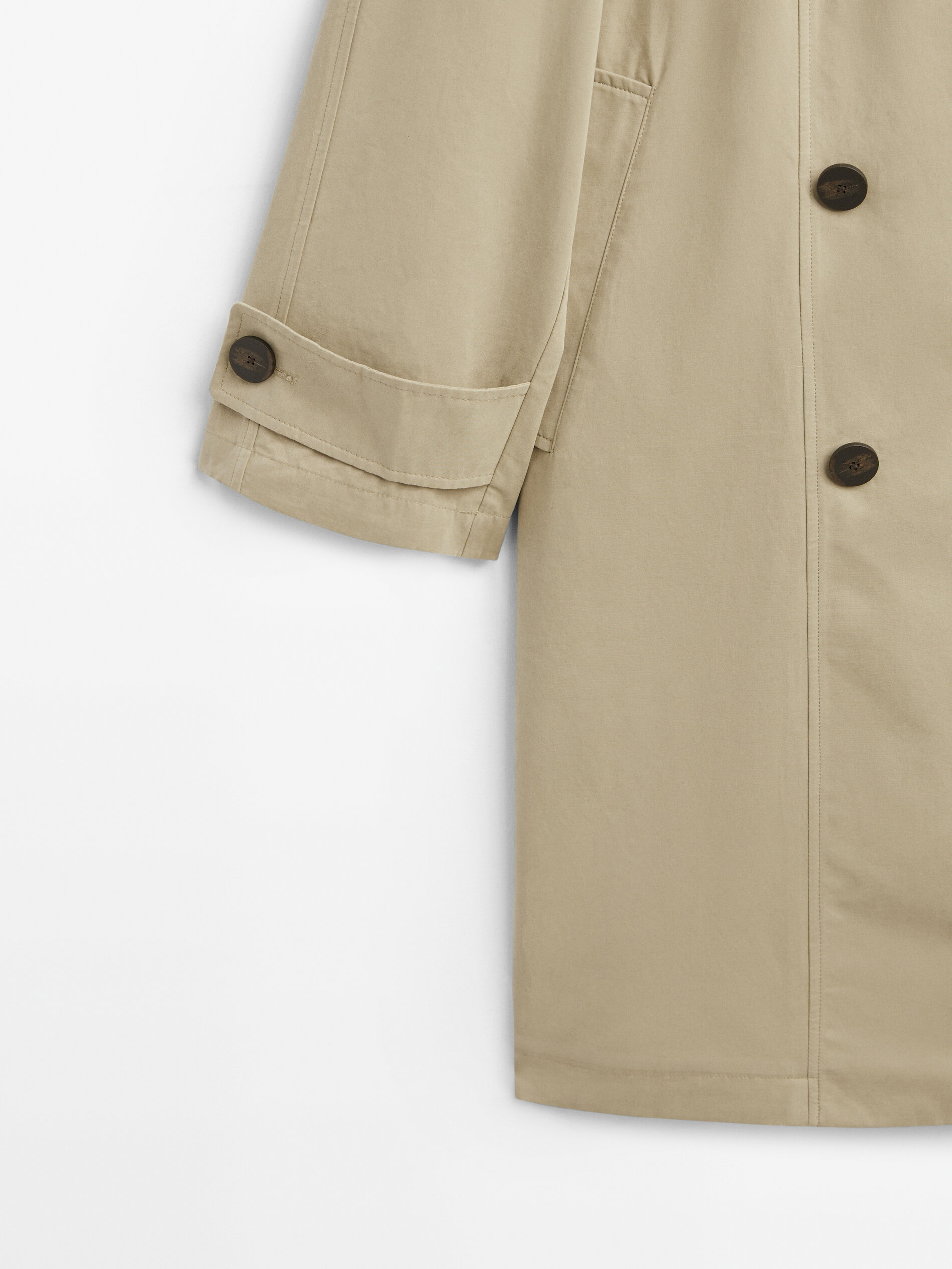 Chaqueta trench con algodón - BEIGE