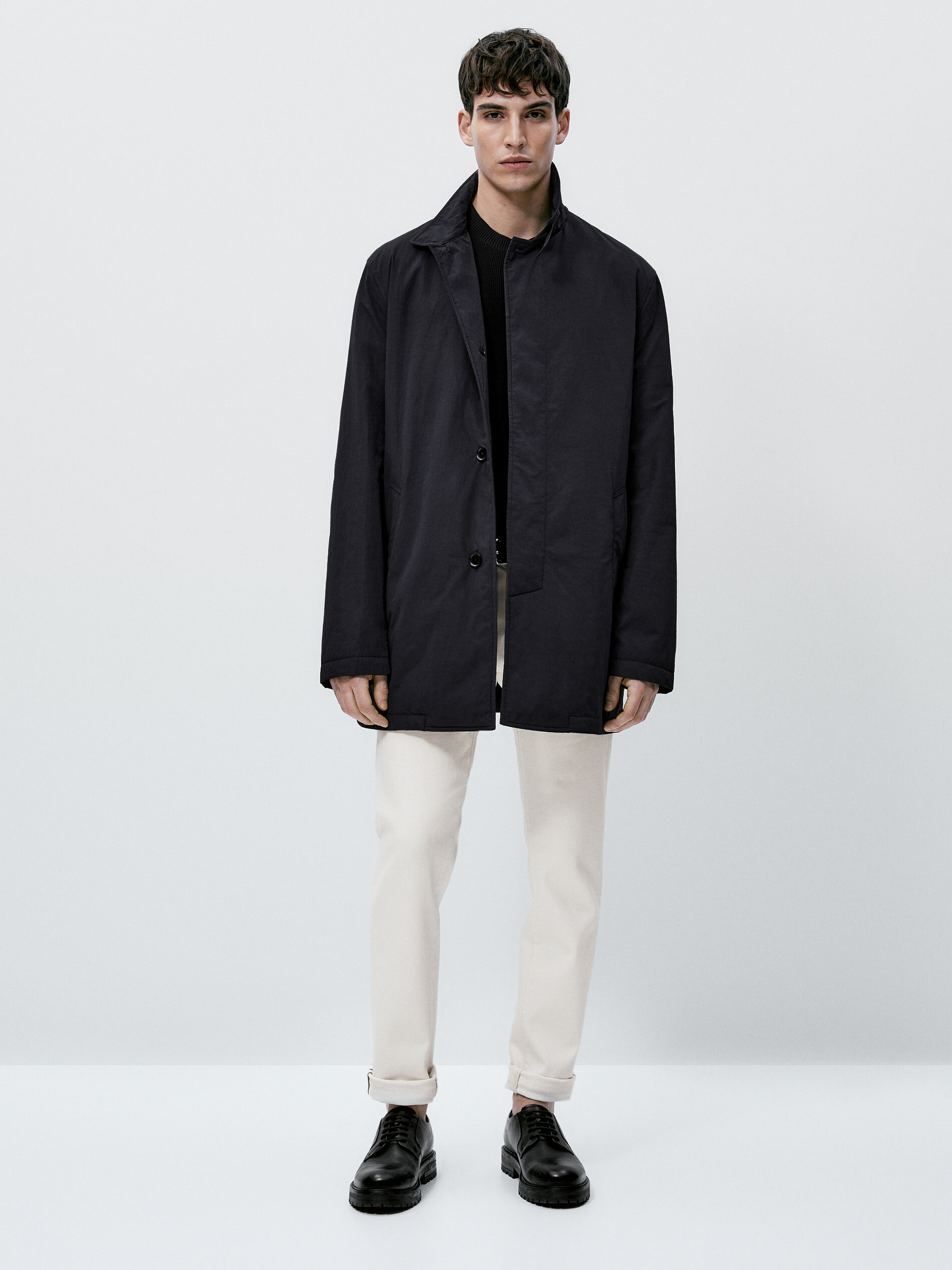 Chaqueta trench técnica ligera 3/4 - AZUL MARINO