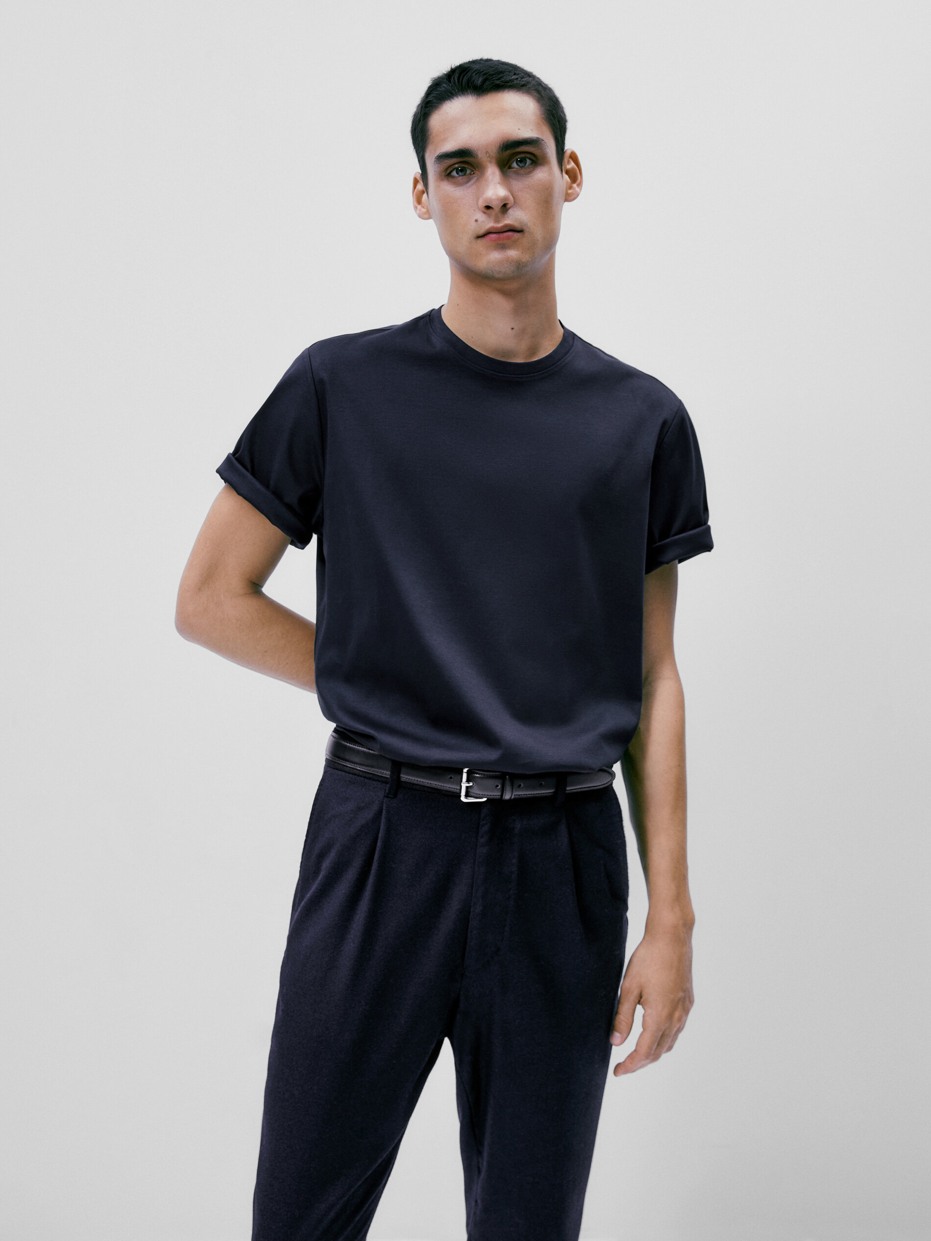 Camiseta manga corta algodón mercerizado - AZULÓN