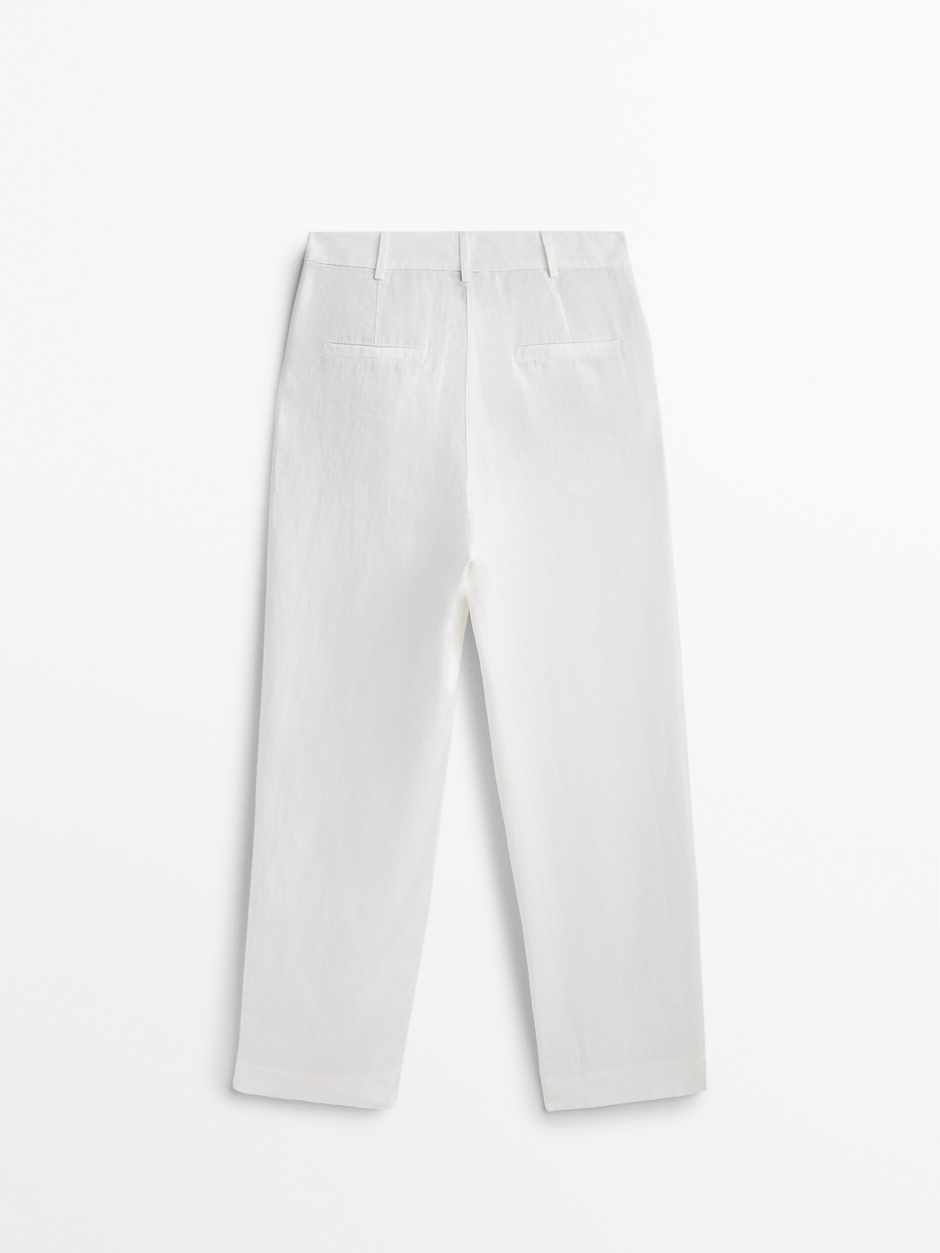 Pantalón mezcla lino algodón doble pinza - CRUDO