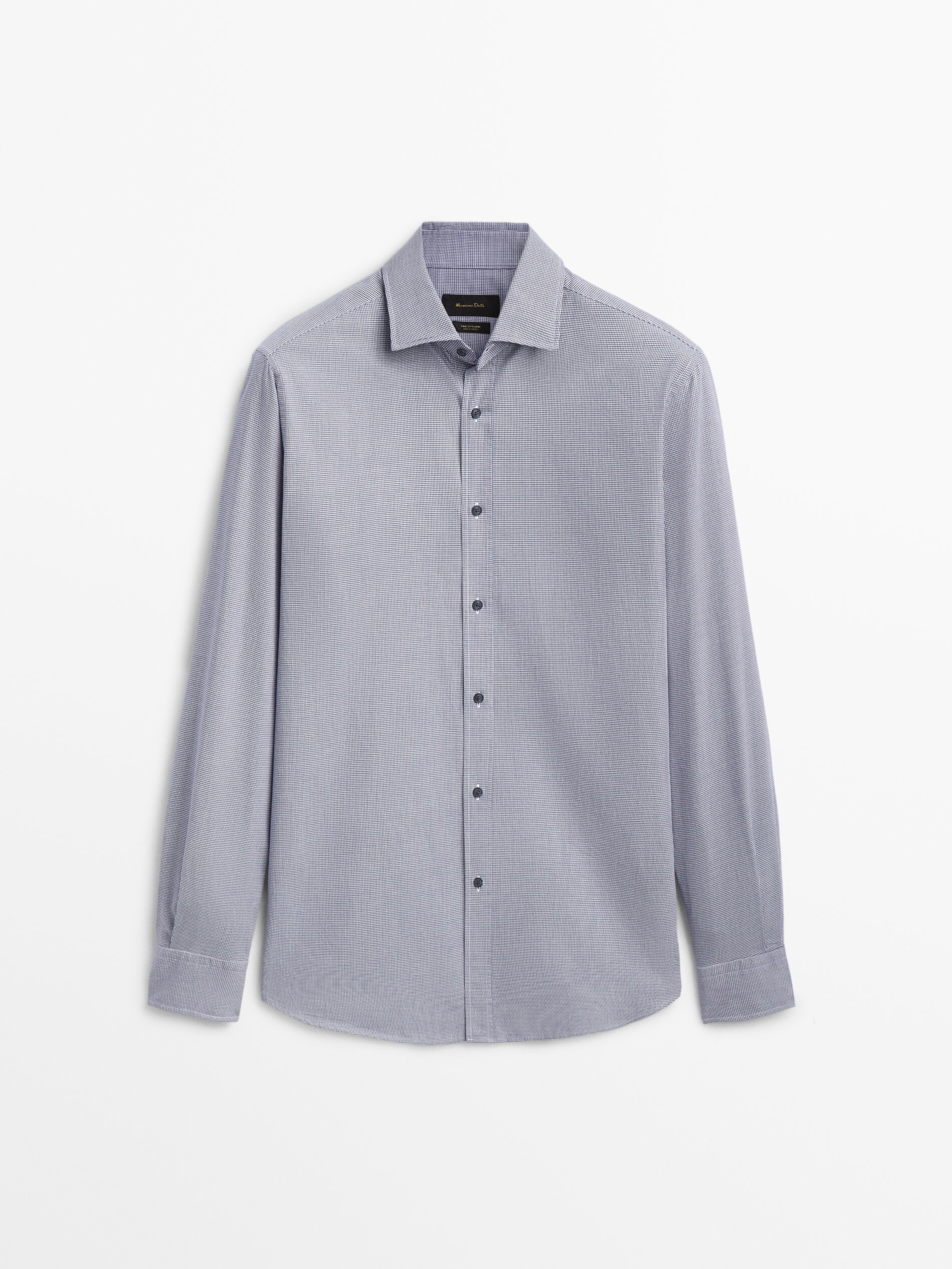 Camisa pata de gallo slim fit - AZUL MARINO