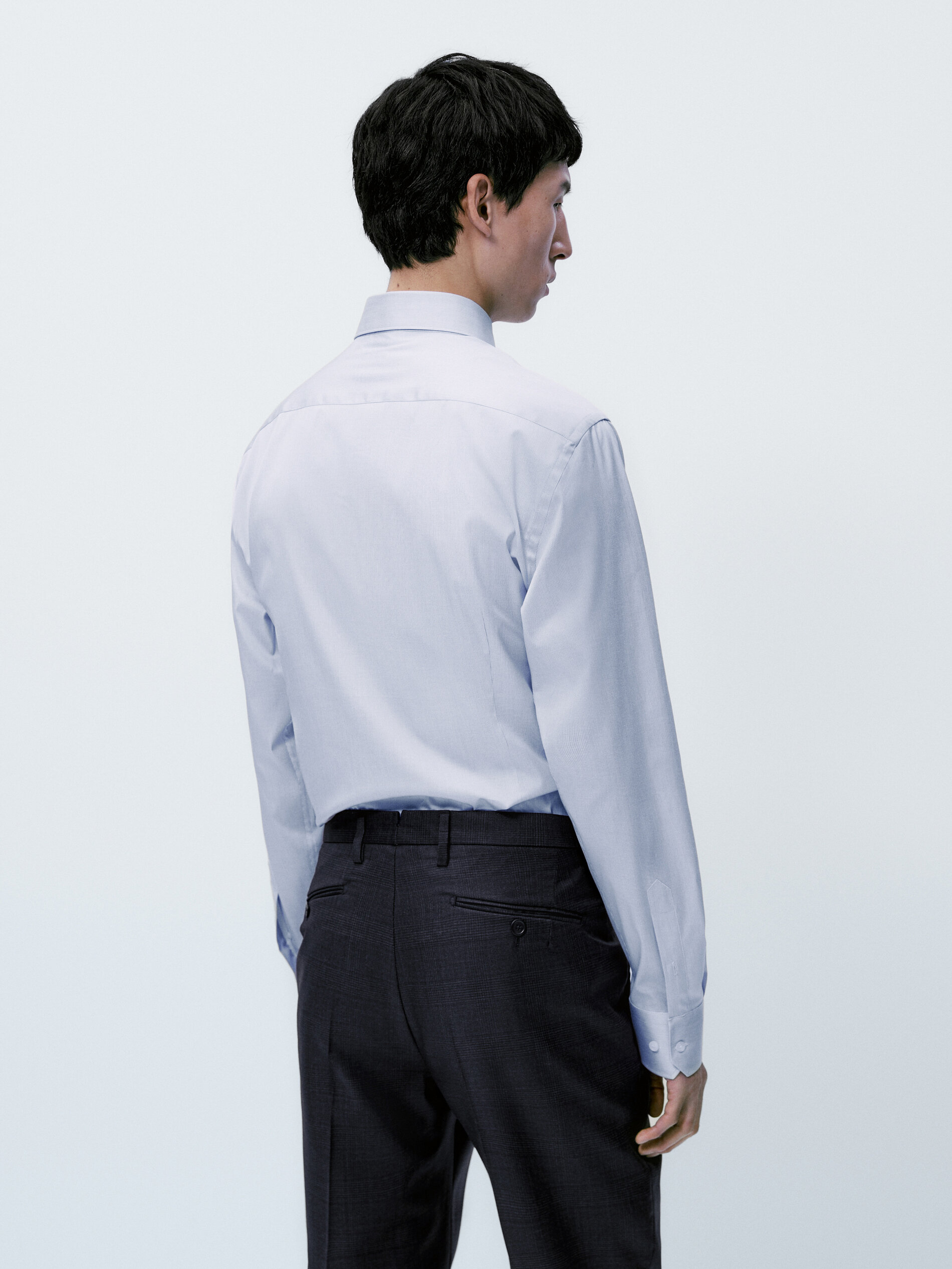 Camisa stretch rayas slim fit - AZUL MARINO