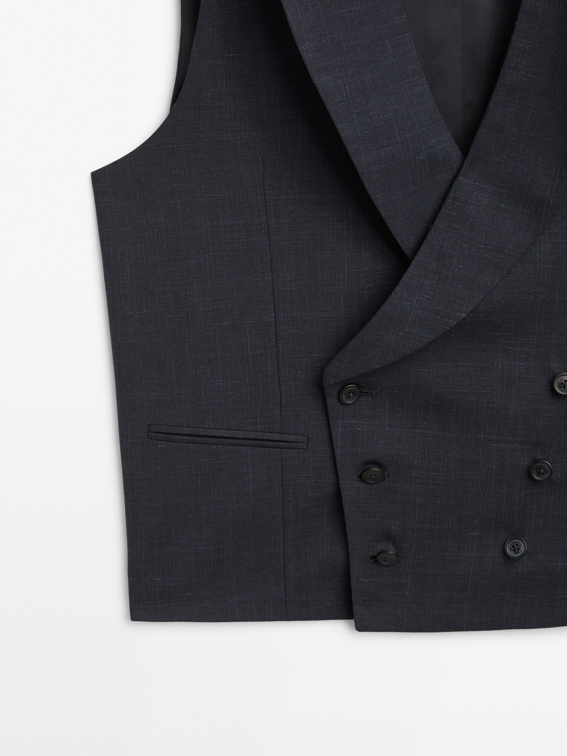 Chaleco traje estructura mezcla lana - AZUL MARINO