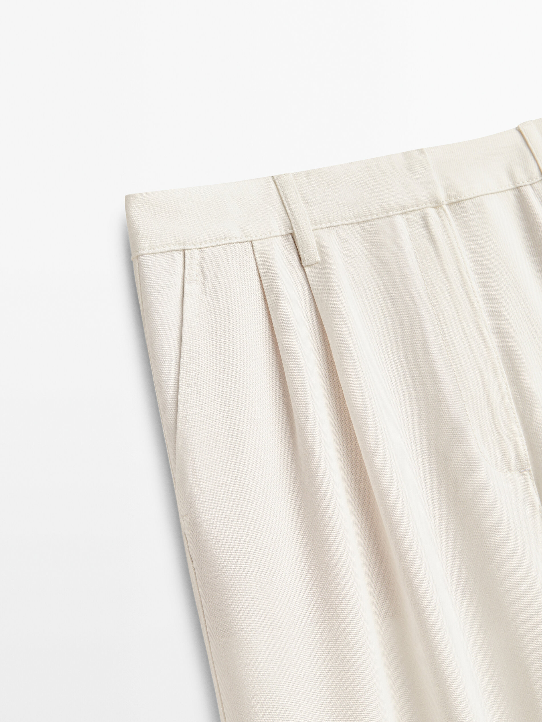 Pantalón fluido ancho lyocell - CRUDO