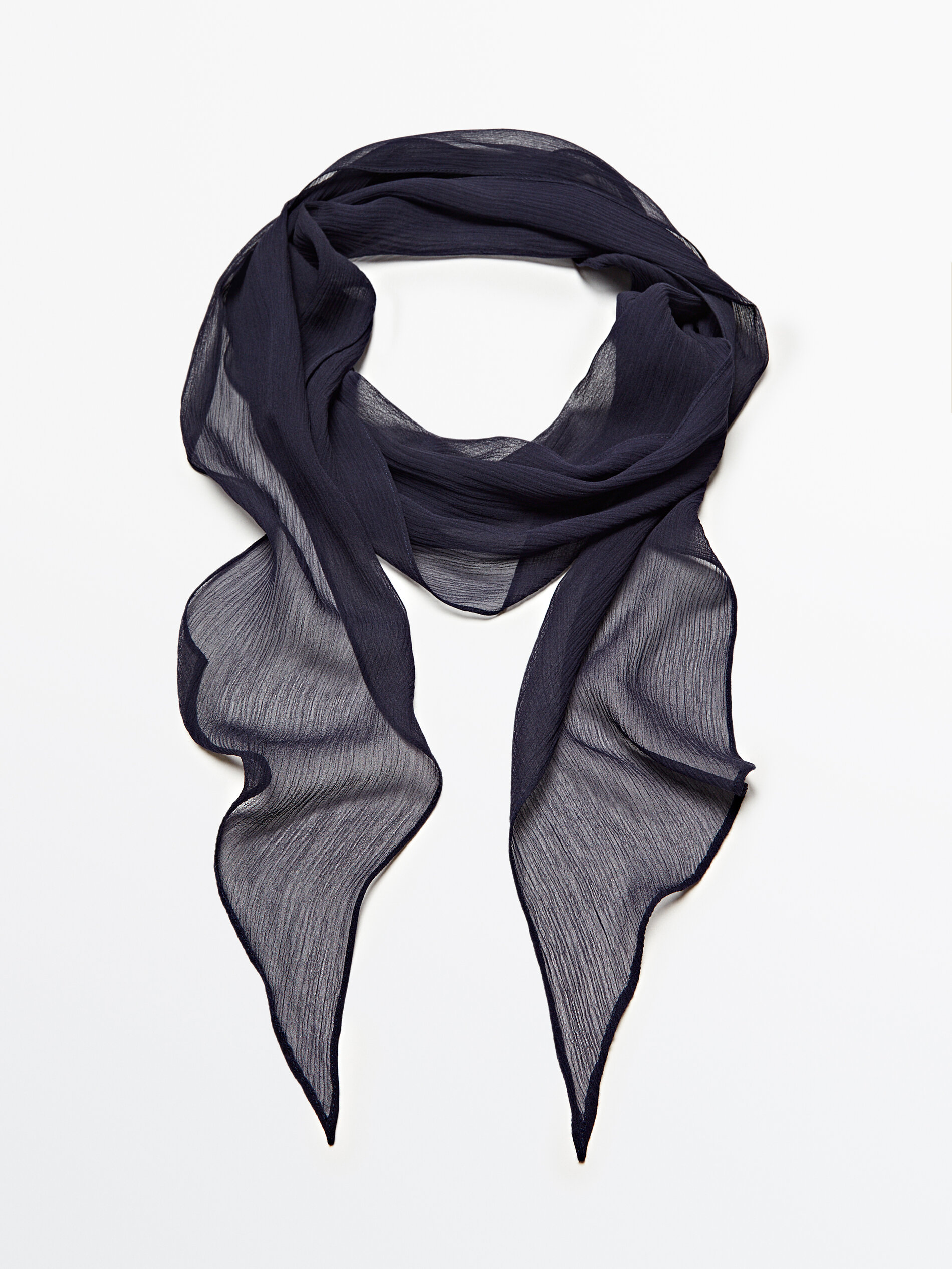 Fular seda georgette - AZUL PROFUNDO