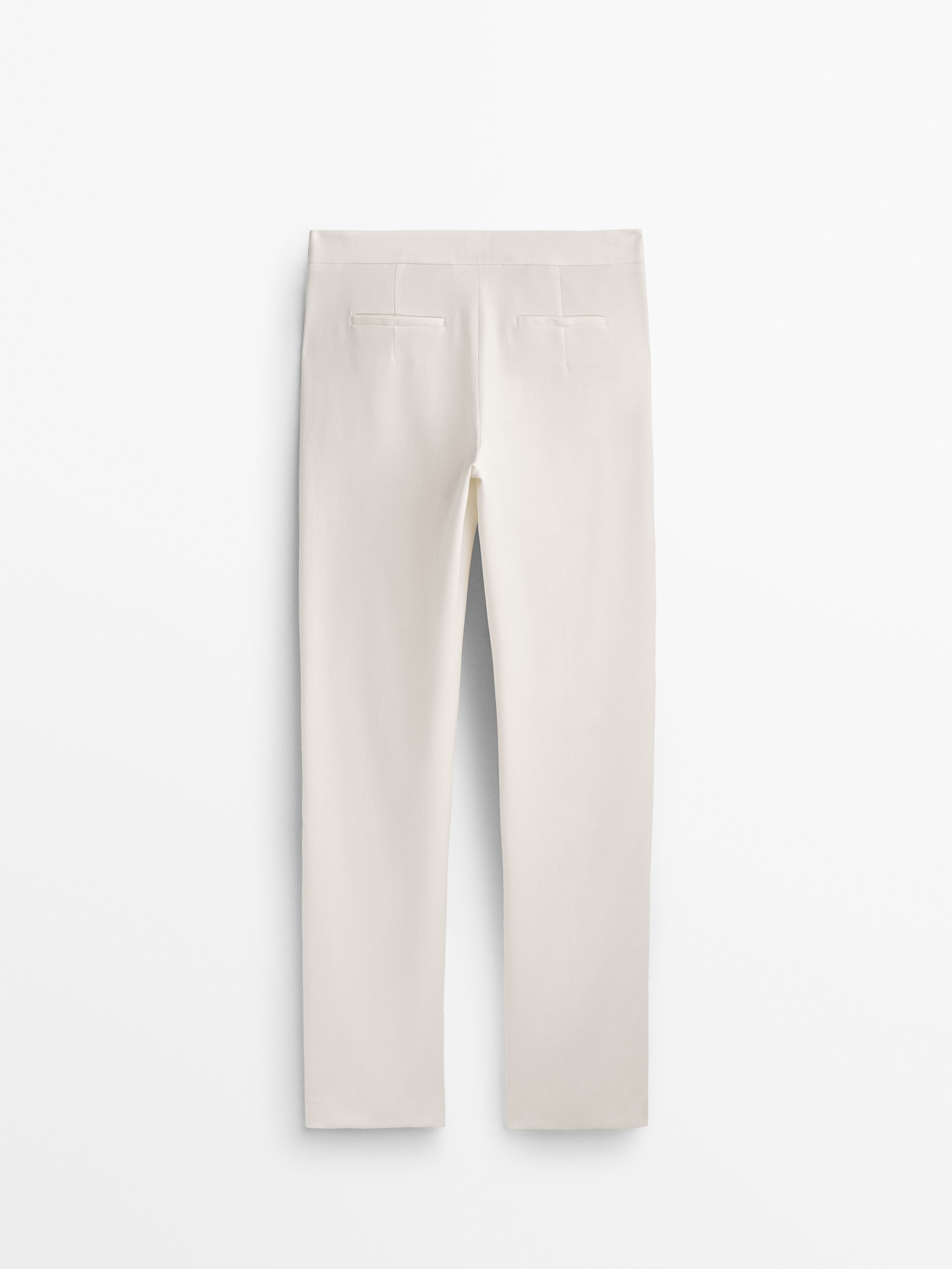 Pantalón traje crepe - BLANCO