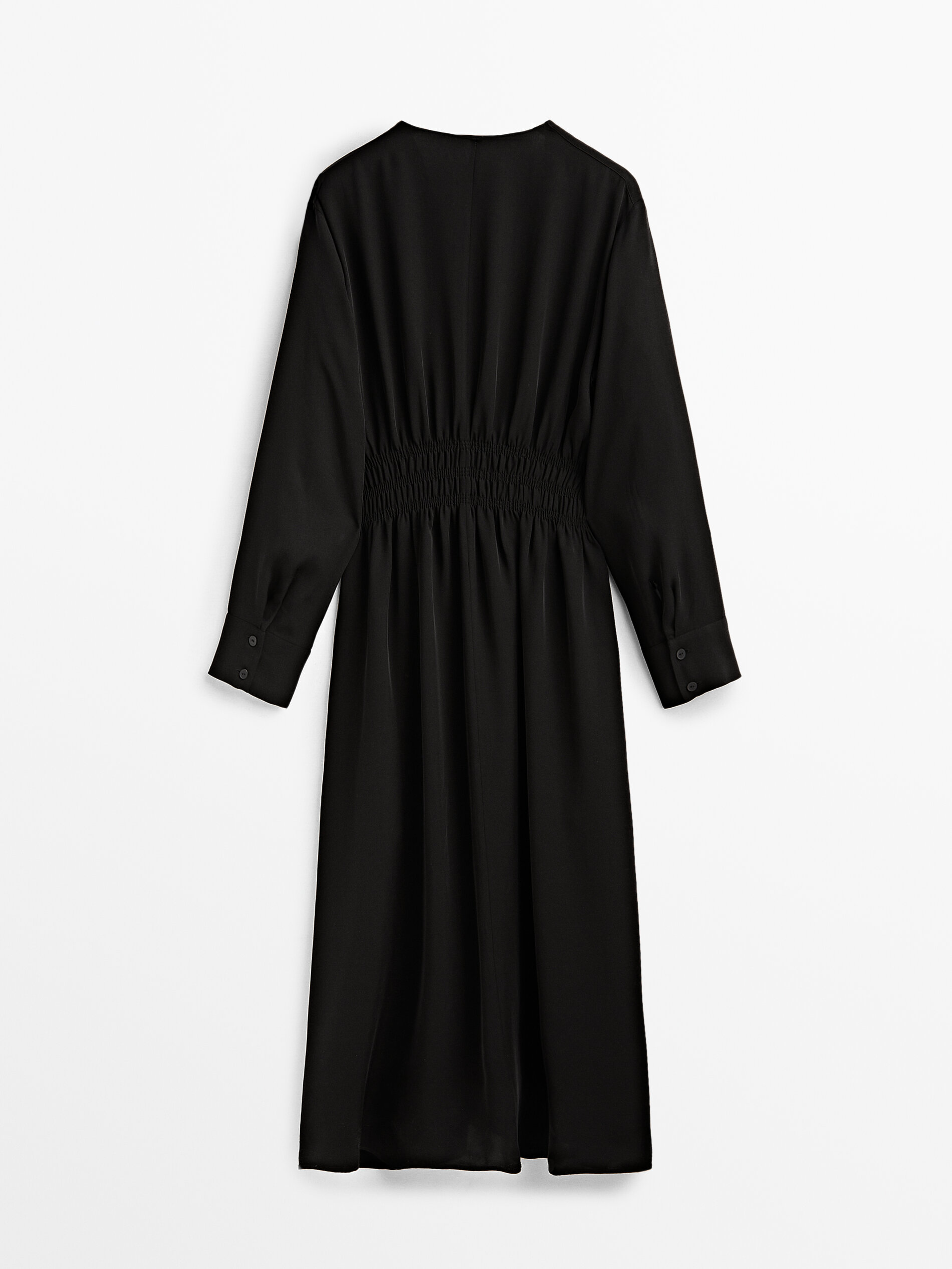 Vestido fluido detalle frunce - PETROLEO