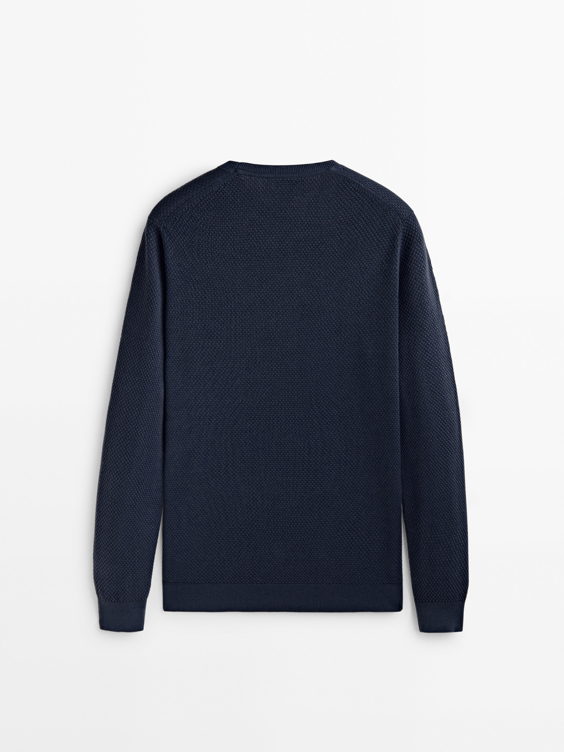 Jersey de punto estructura cuello redondo - AZUL MARINO