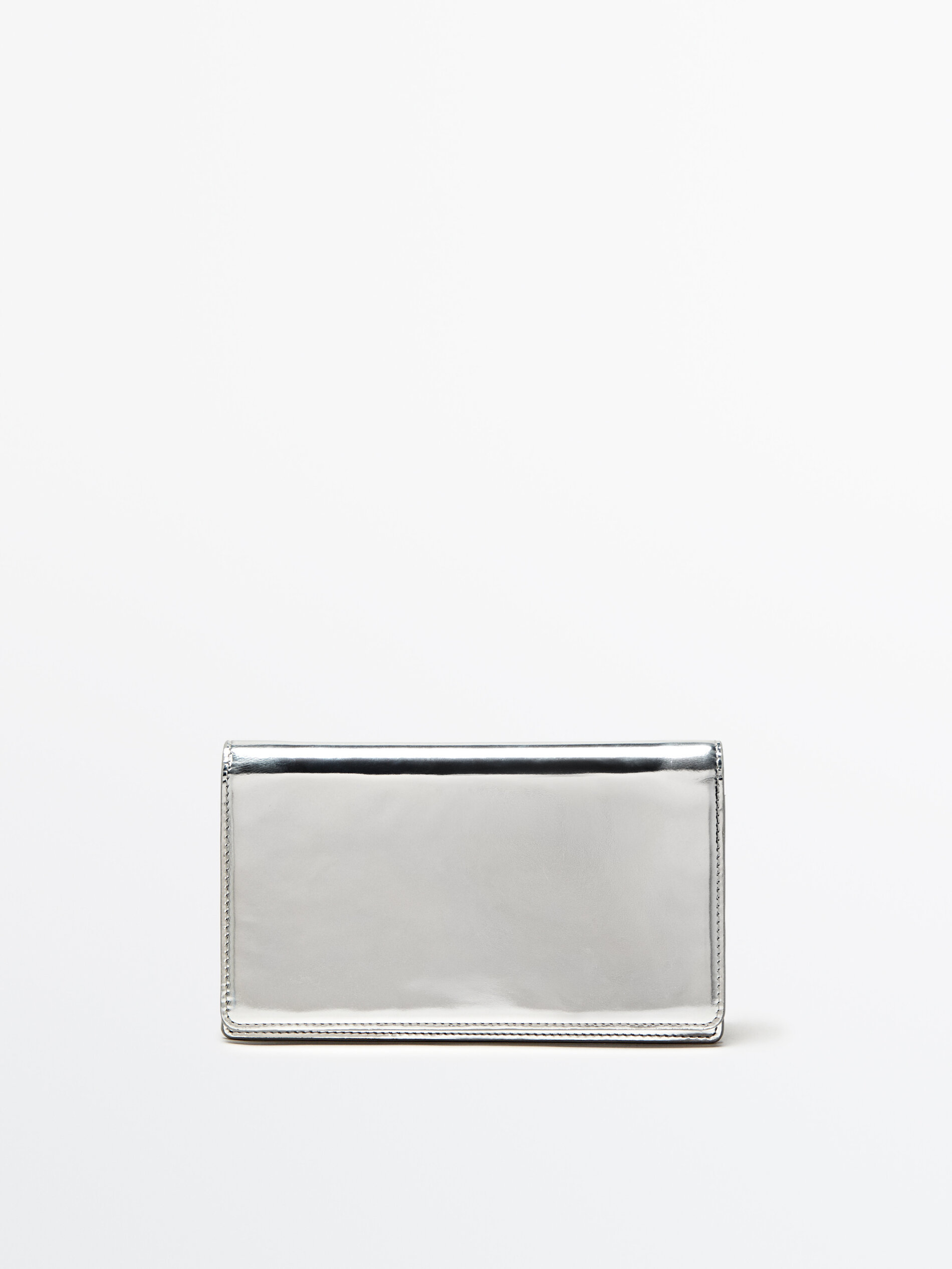 Bolso piel asa piezas articuladas - PLATA