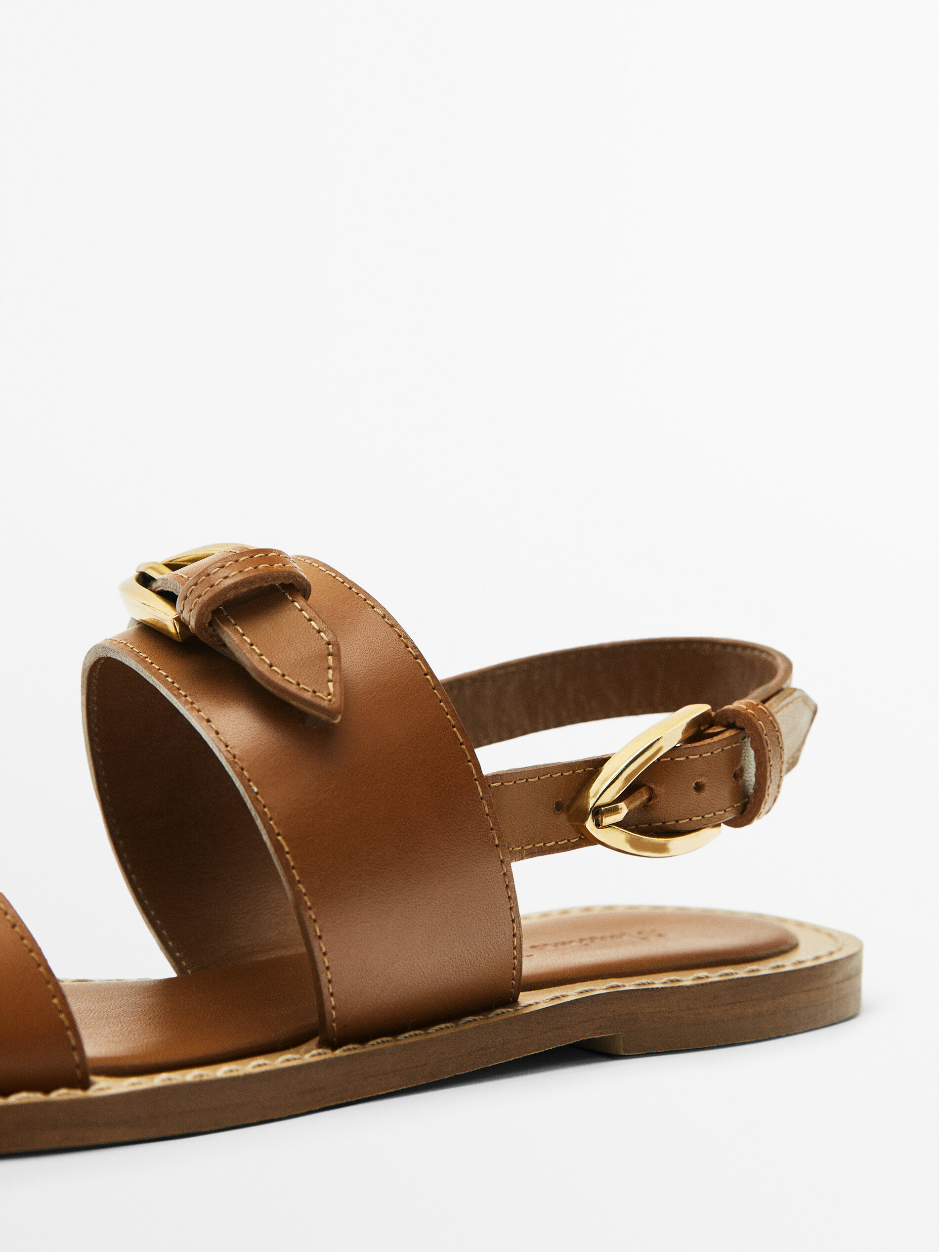 Sandalia piel pala hebilla - CUERO