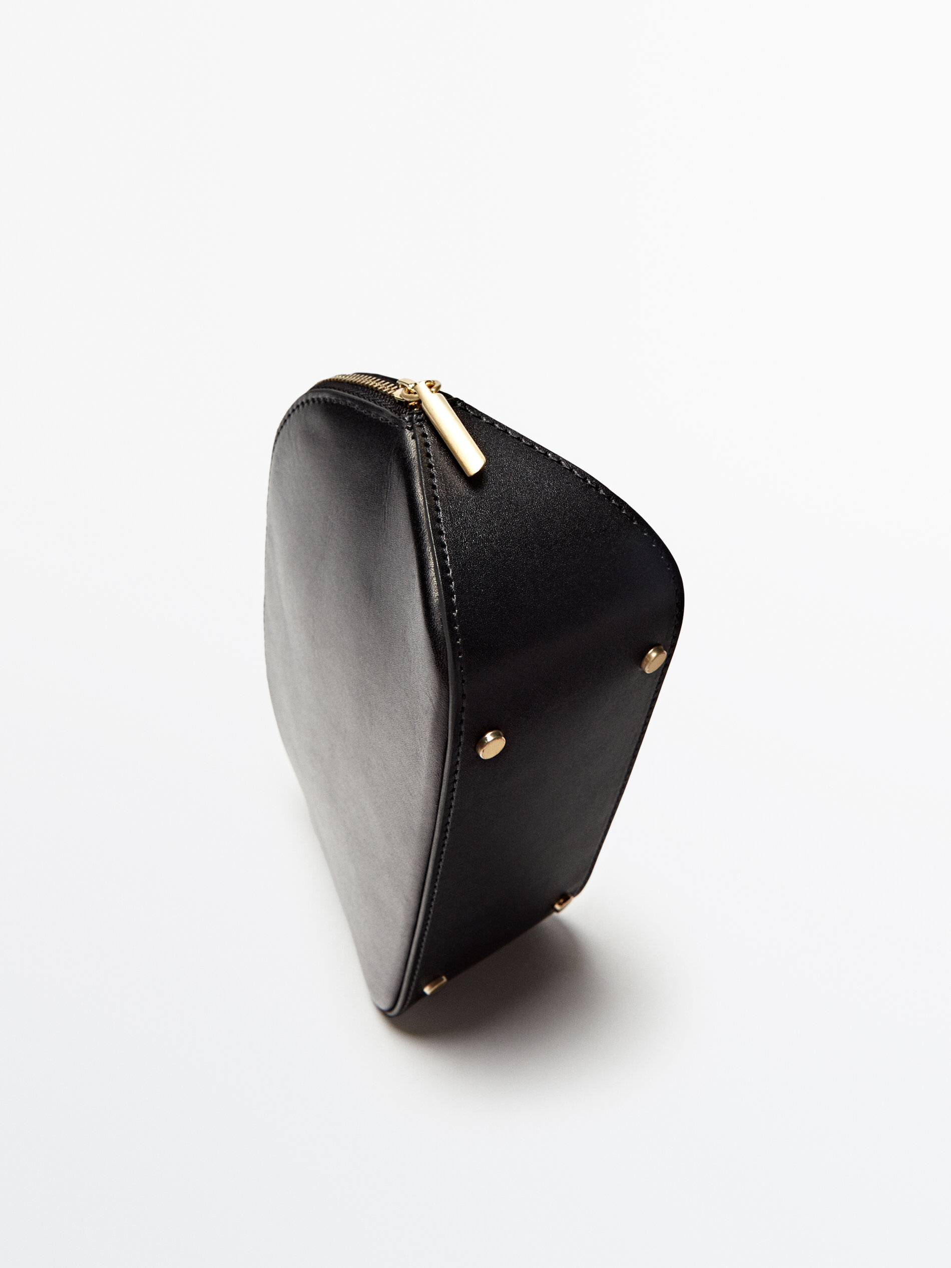 Neceser piel napa cremallera - NEGRO