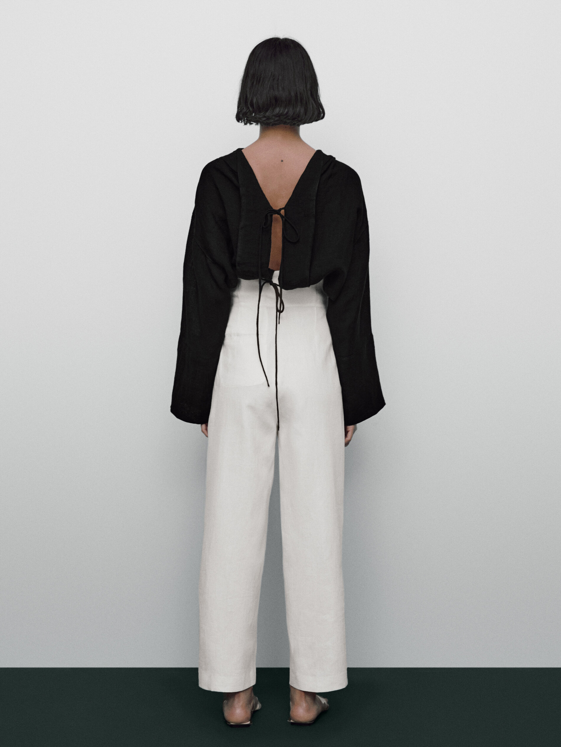 Pantalón paper bag lino Limited edition - BLANCO