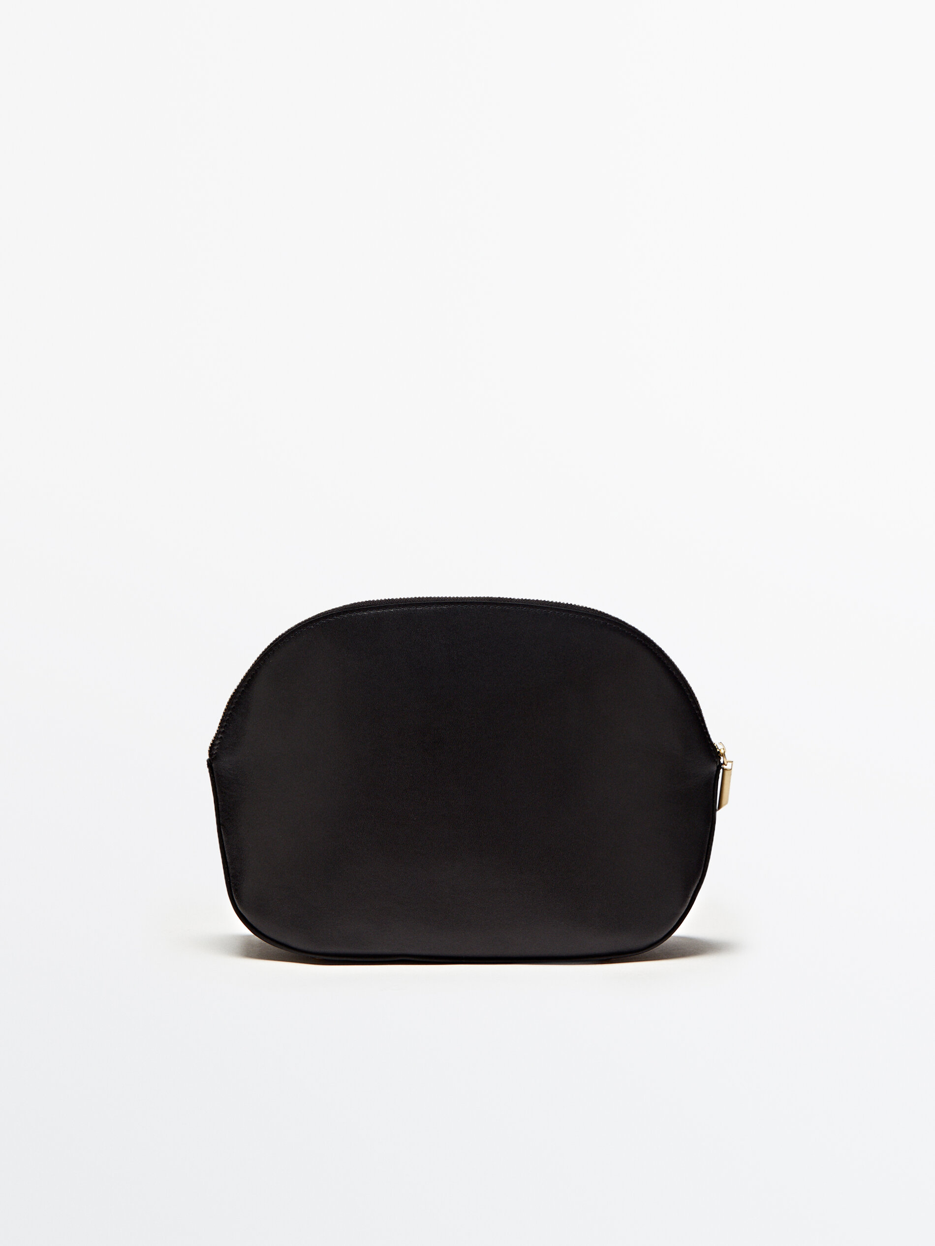Neceser piel napa cremallera - NEGRO