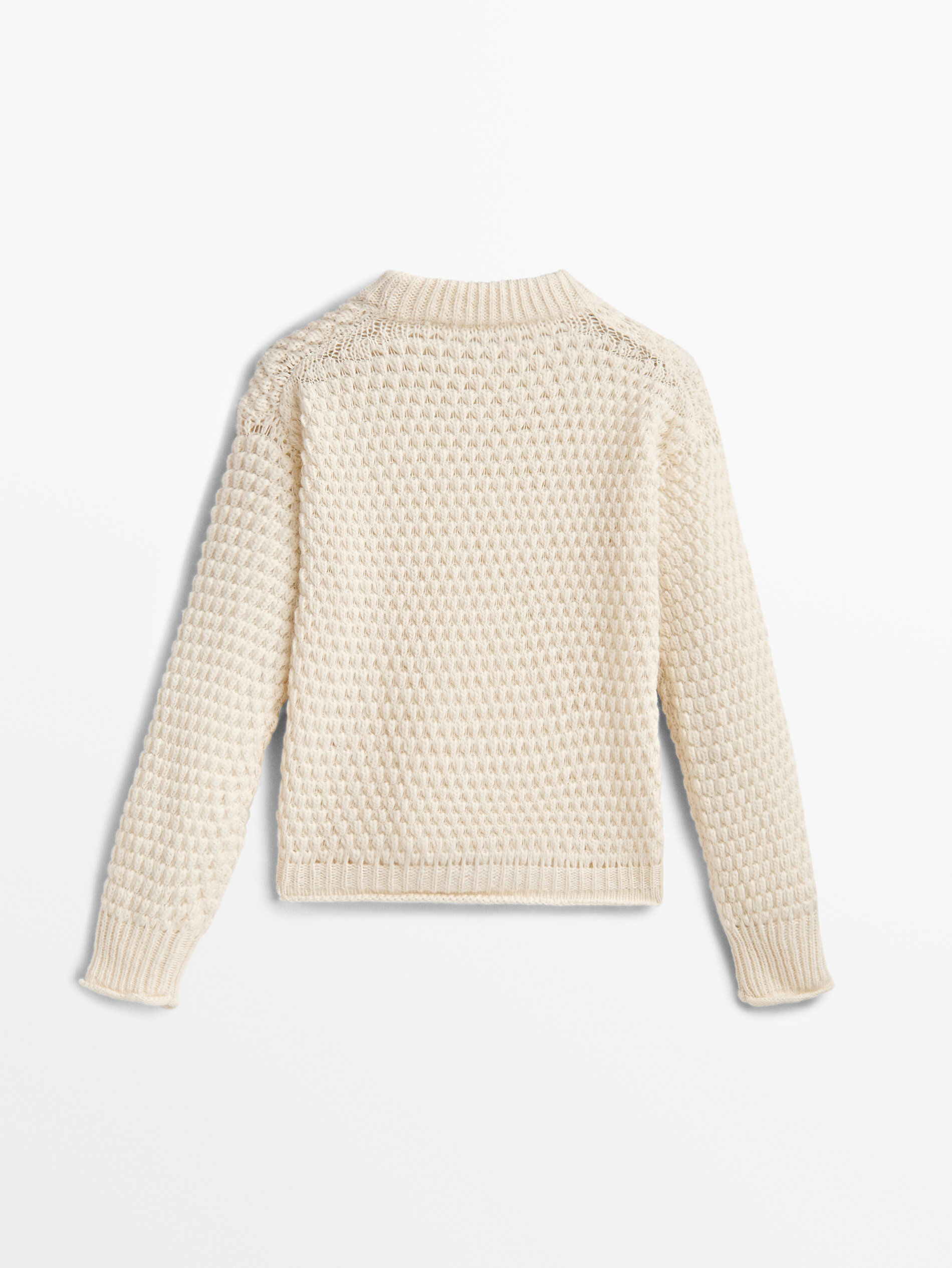 Jersey punto estructura cuello redondo - CRUDO