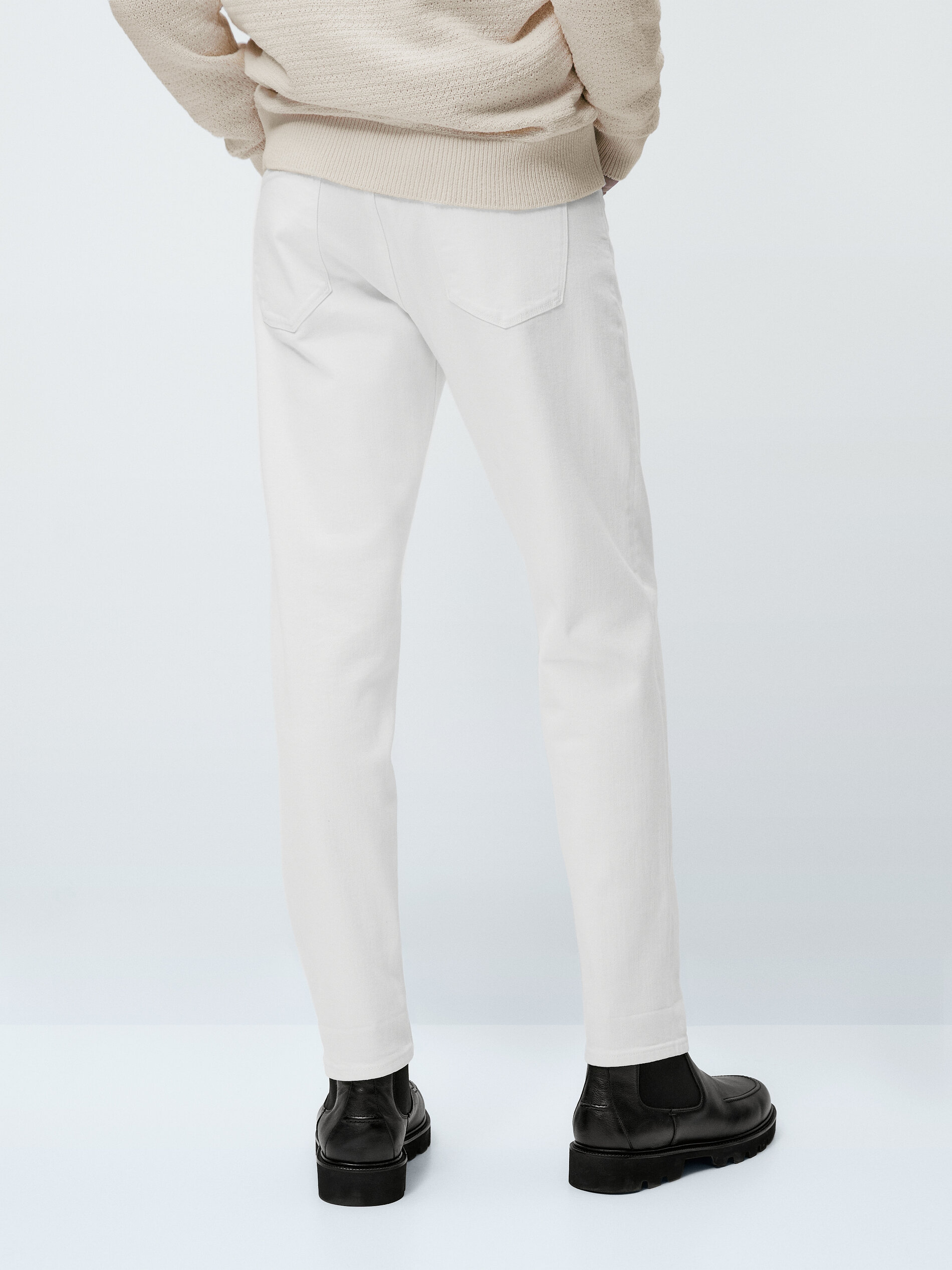 Pantalón vaquero selvedge tapered fit - BLANCO