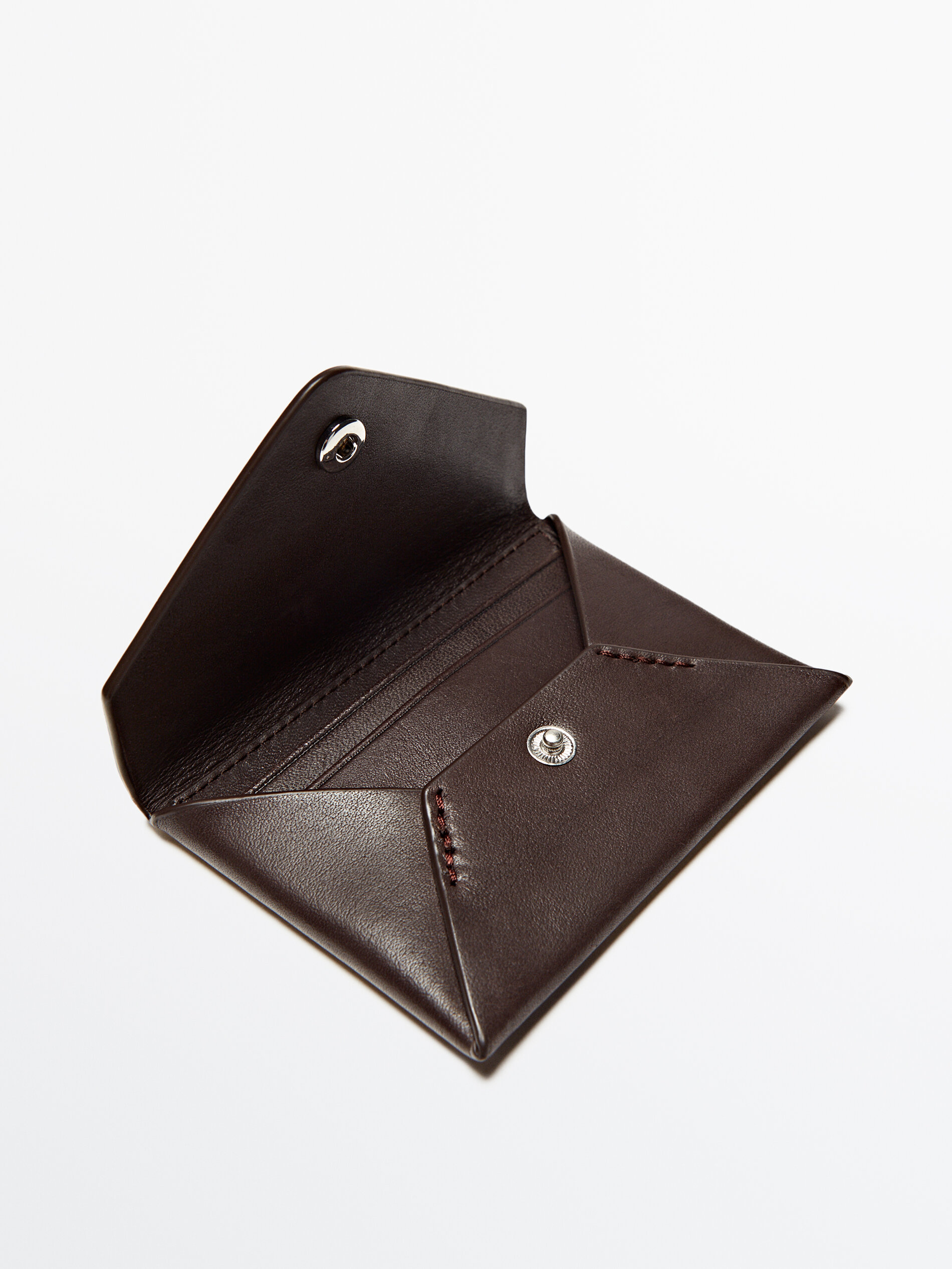 Cartera piel tipo sobre - MARRÓN