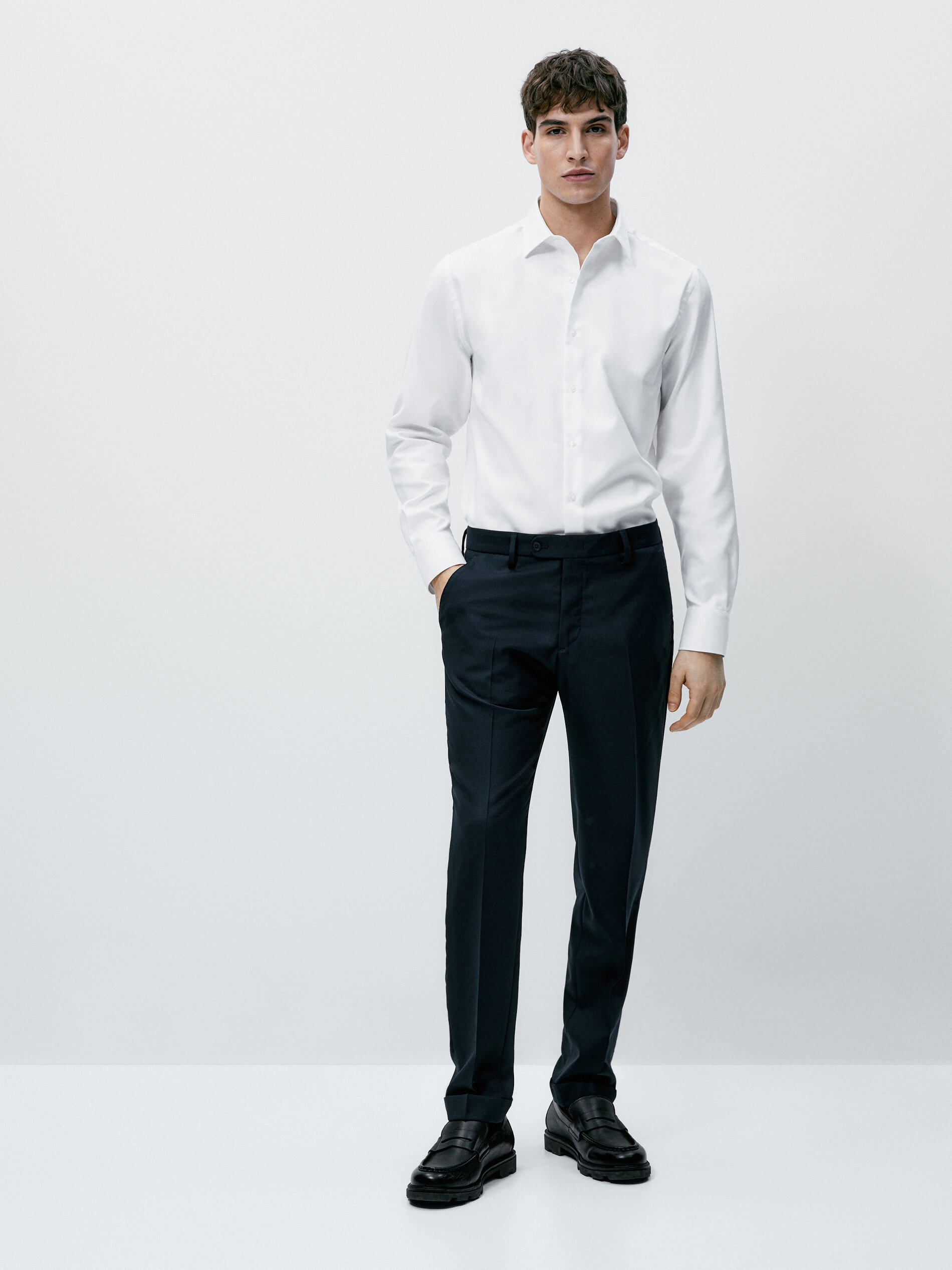 Camisa estructura easy iron slim fit - BLANCO