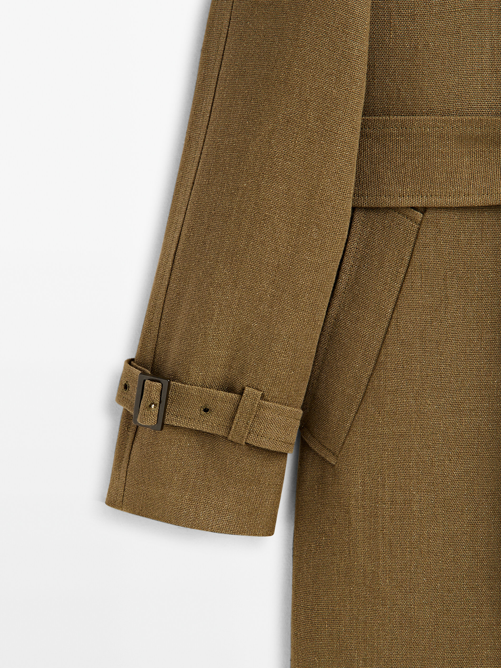 Gabardina 100% lino rústico - KAKI