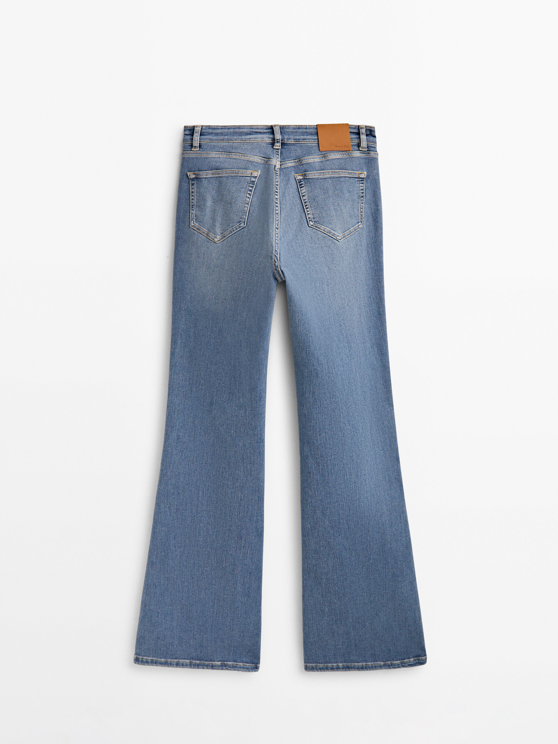 Pantalón vaquero tiro alto skinny flare - Azul Claro