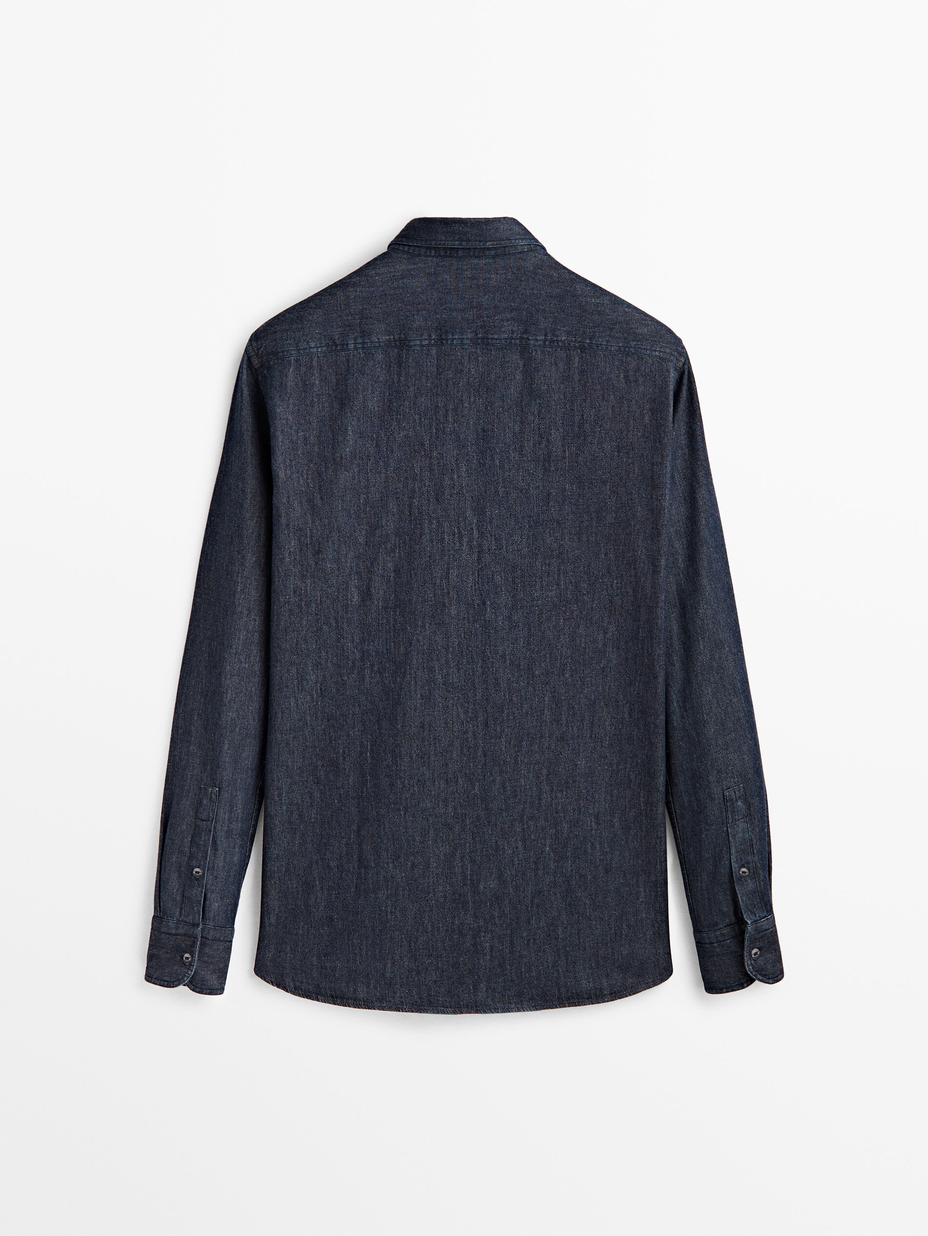 Camisa denim 100% algodón regular fit - AZUL OSCURO