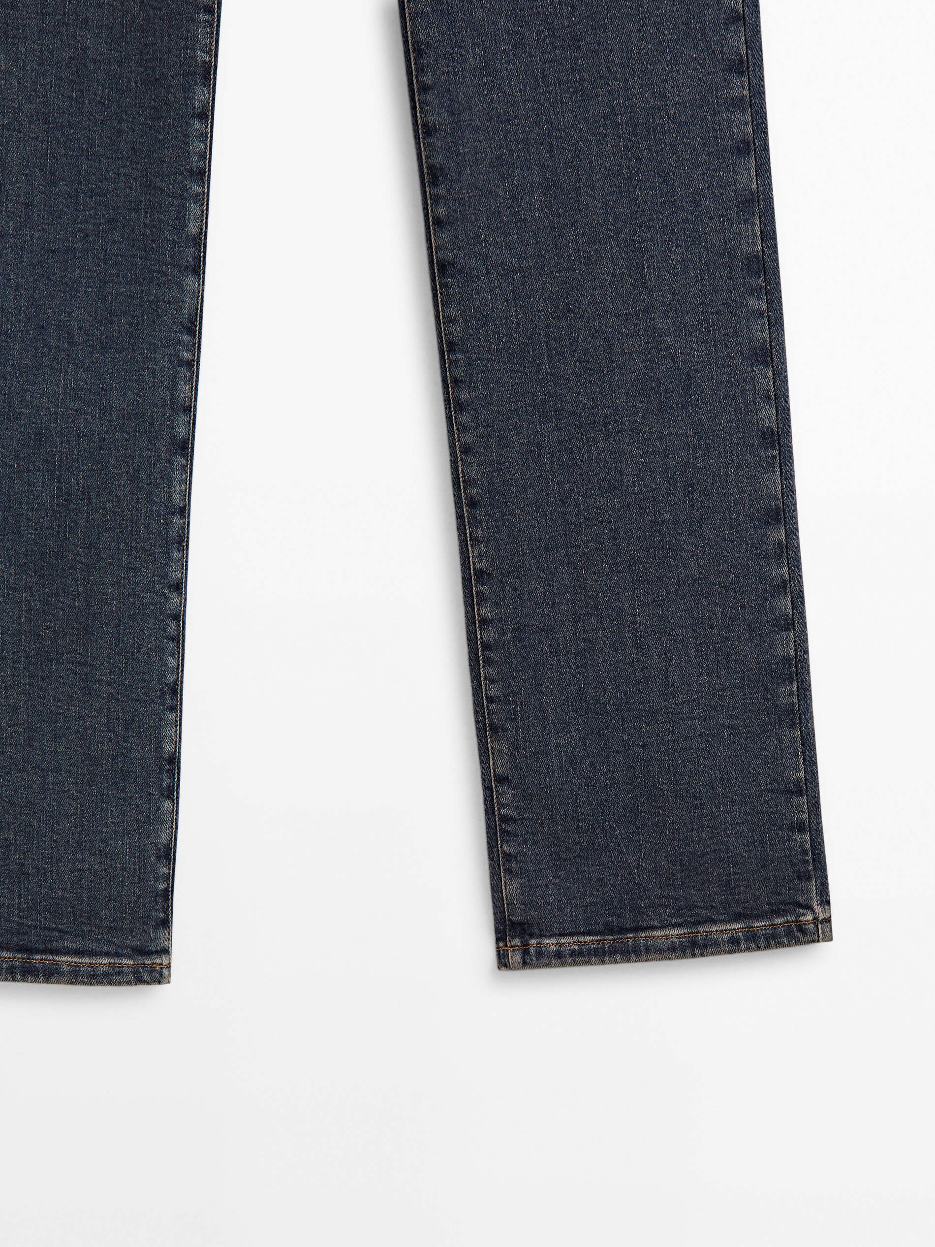 Pantalón vaquero tiro alto recto stretch - AZUL MEDIO