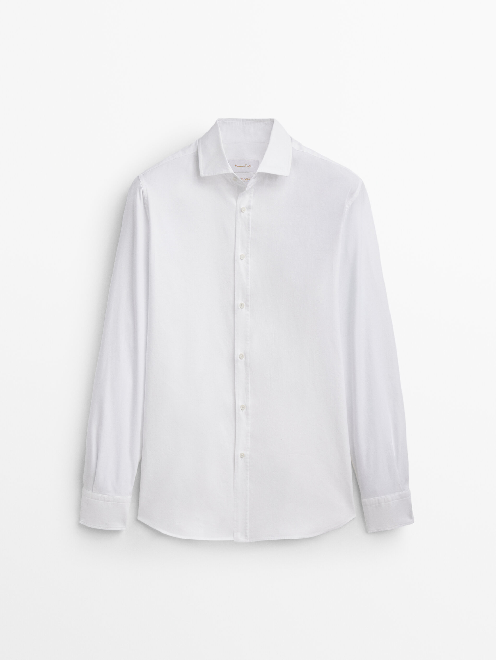 Camisa estructura algodón slim fit - BLANCO