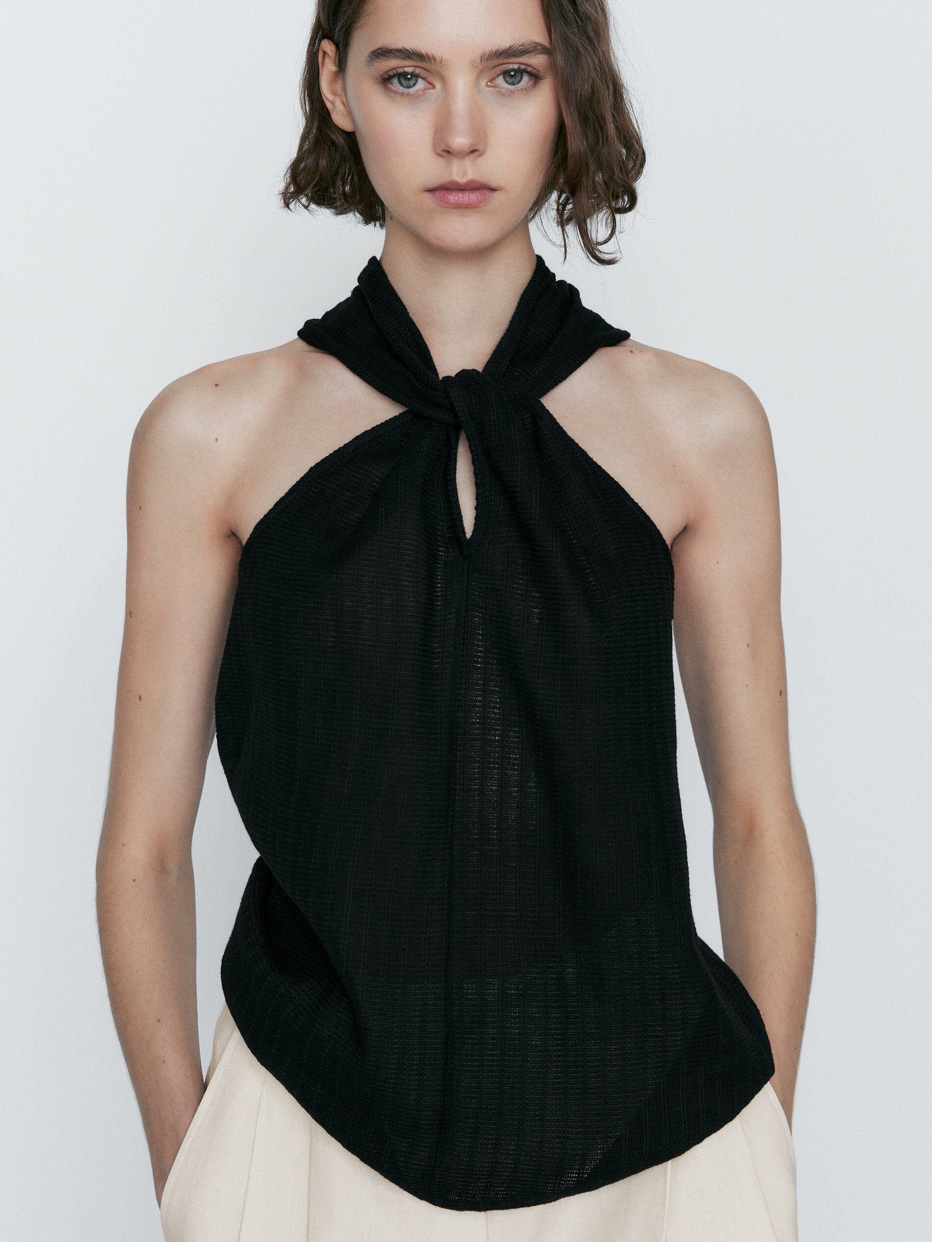 Top estructura tirante cruzado - NEGRO