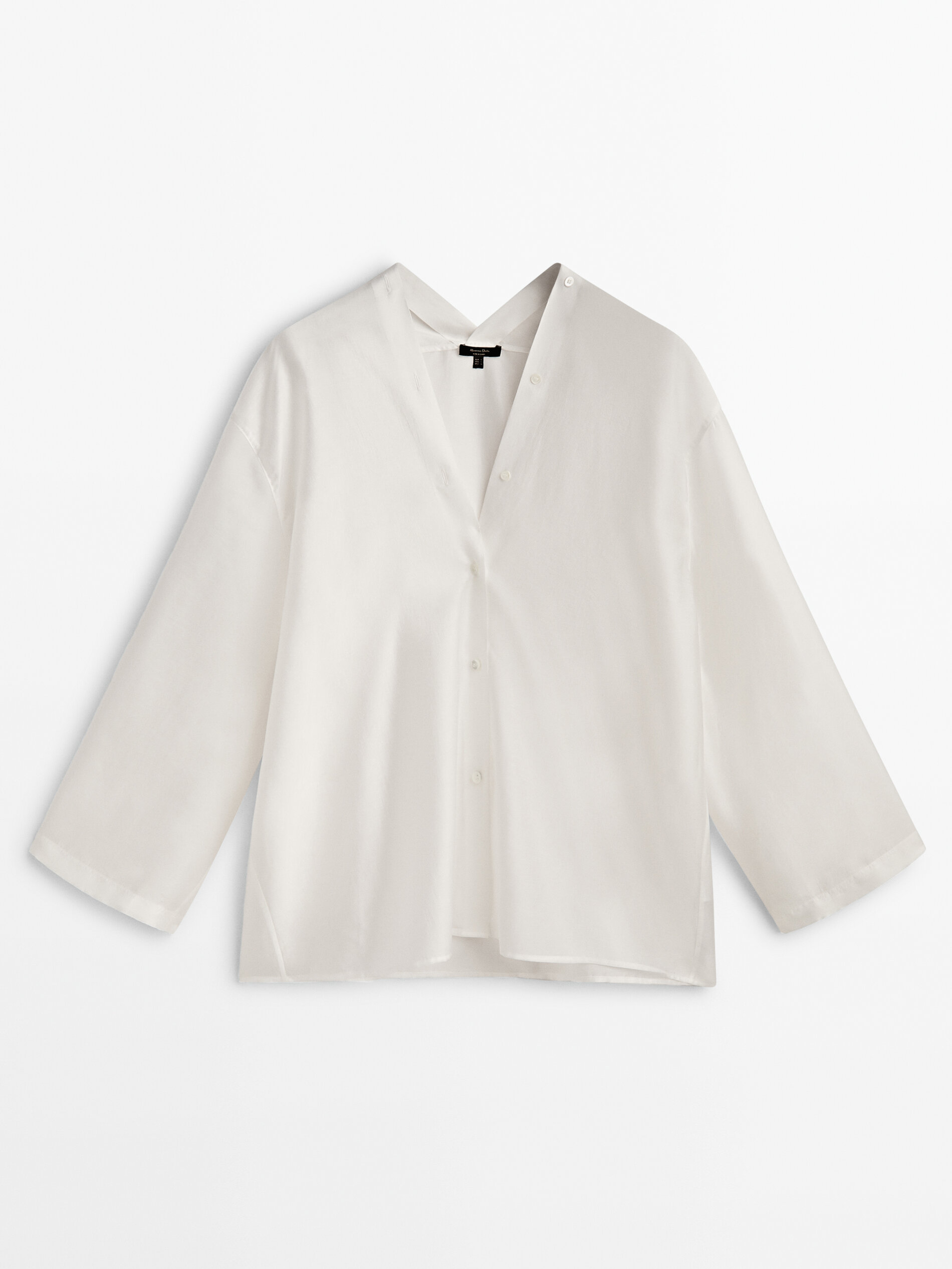 Camisa kimono escote pico - BLANCO