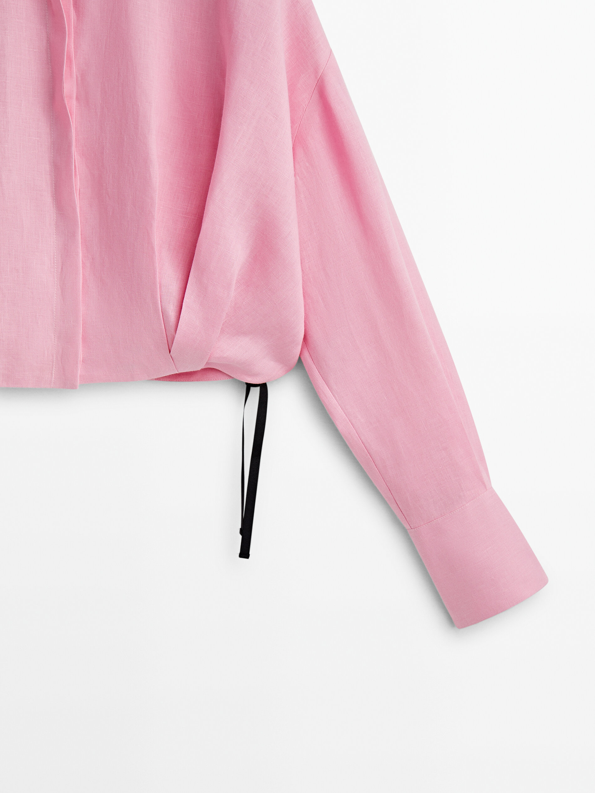 Camisa crop lino -Studio - ROSA