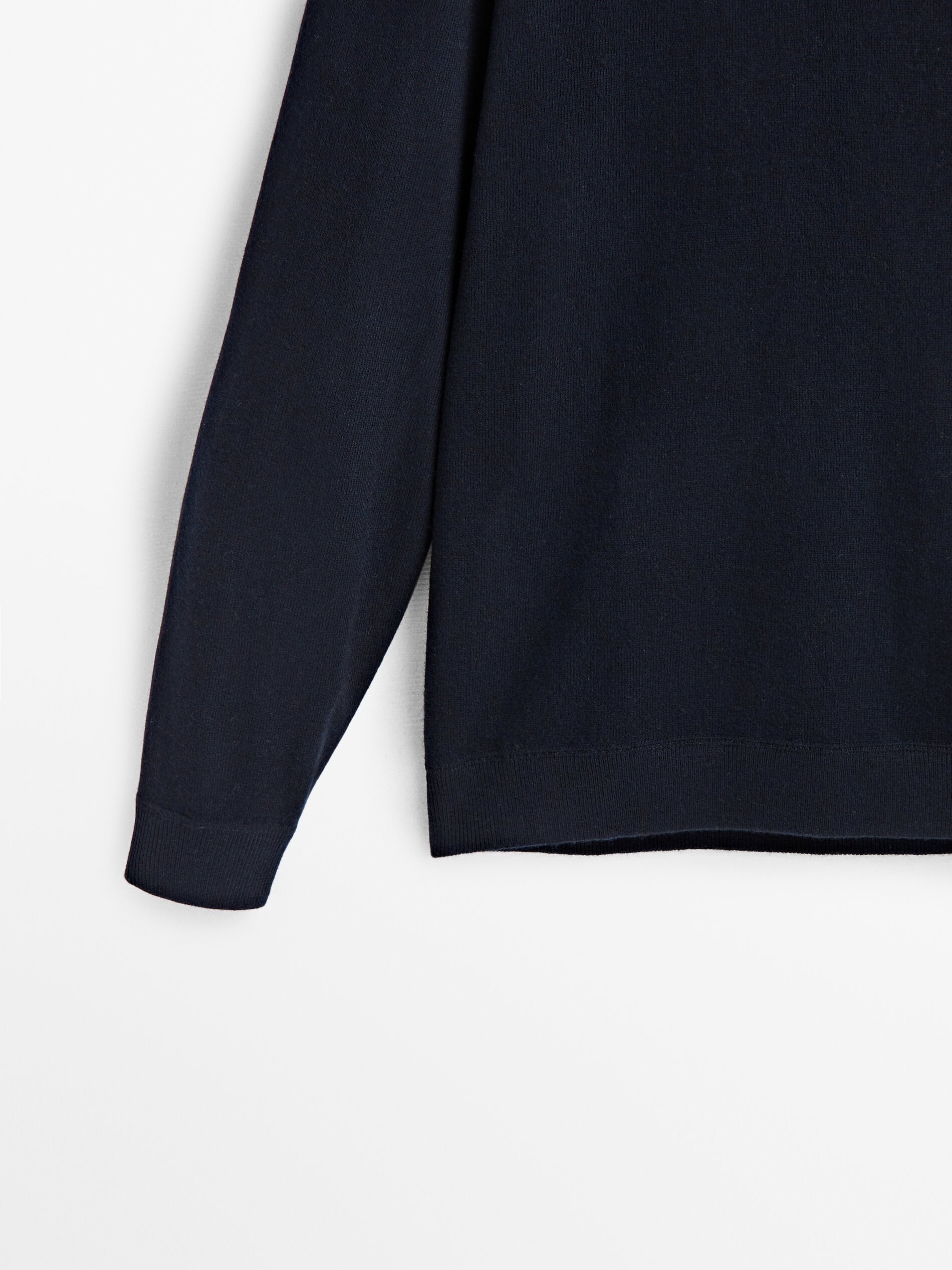 Jersey cuello redondo con lana y algodón - AZUL MARINO