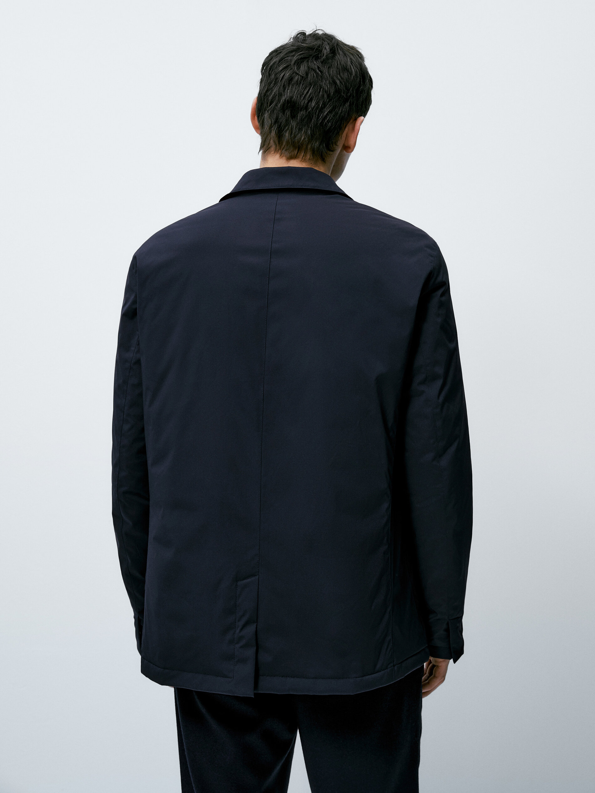 Chaqueta blazer relleno plumón y pluma - AZUL MARINO