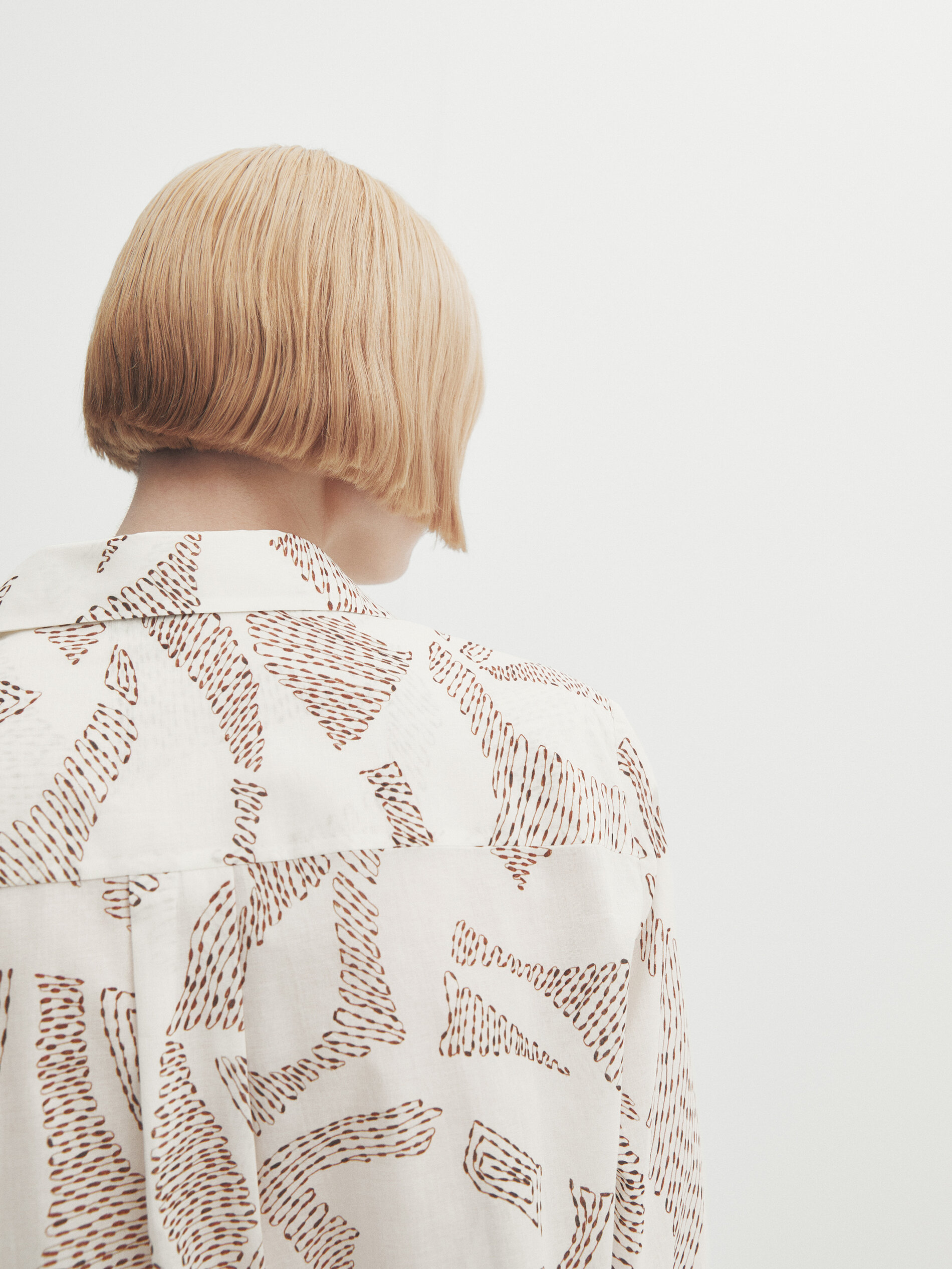 Camisa estampada 100% algodón - CRUDO