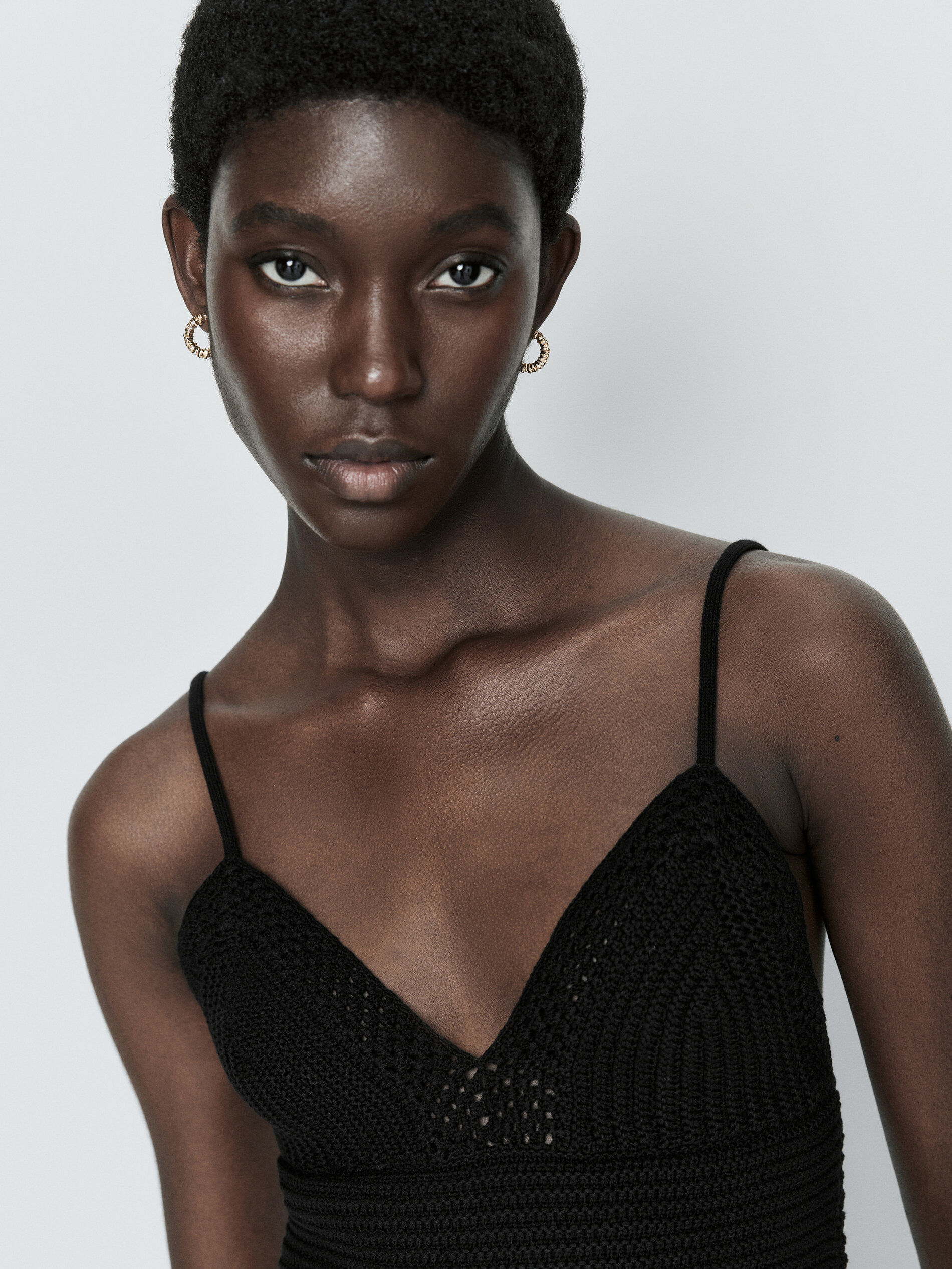 Top punto crochet tirantes - NEGRO