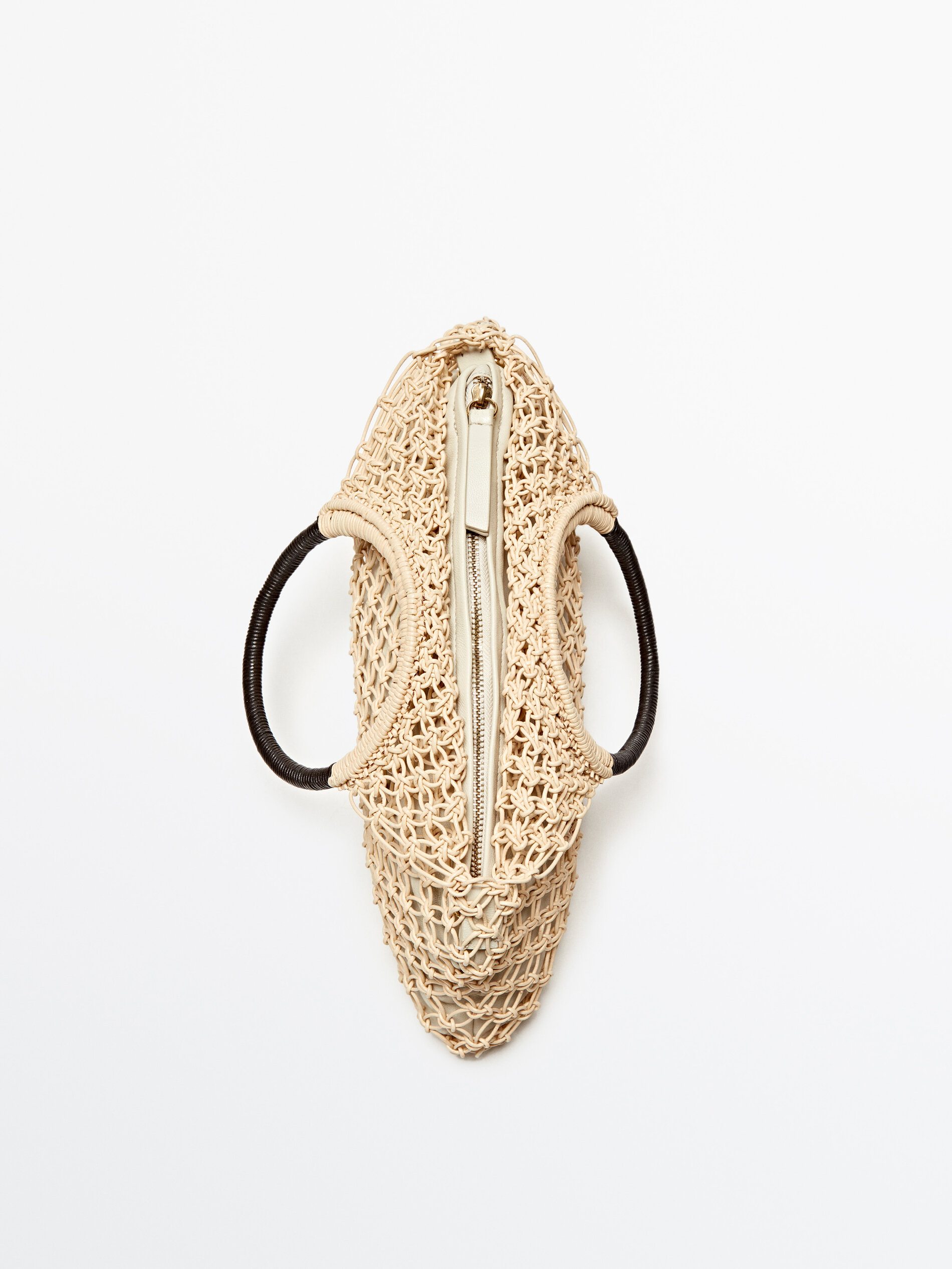 Bolso mini shopper trenzado tubular - BLANCO