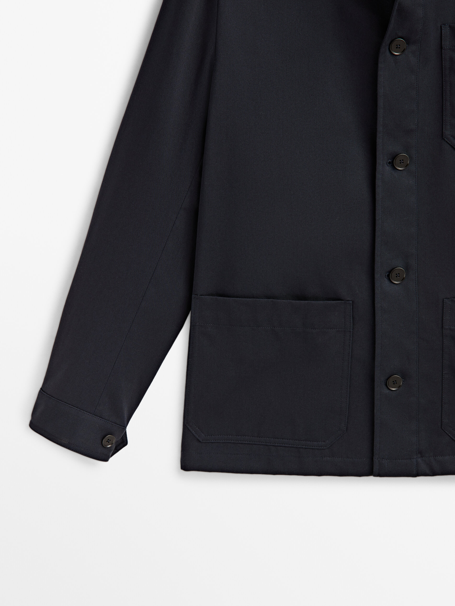 Sobrecamisa algodón microsarga -Studio - AZUL MARINO