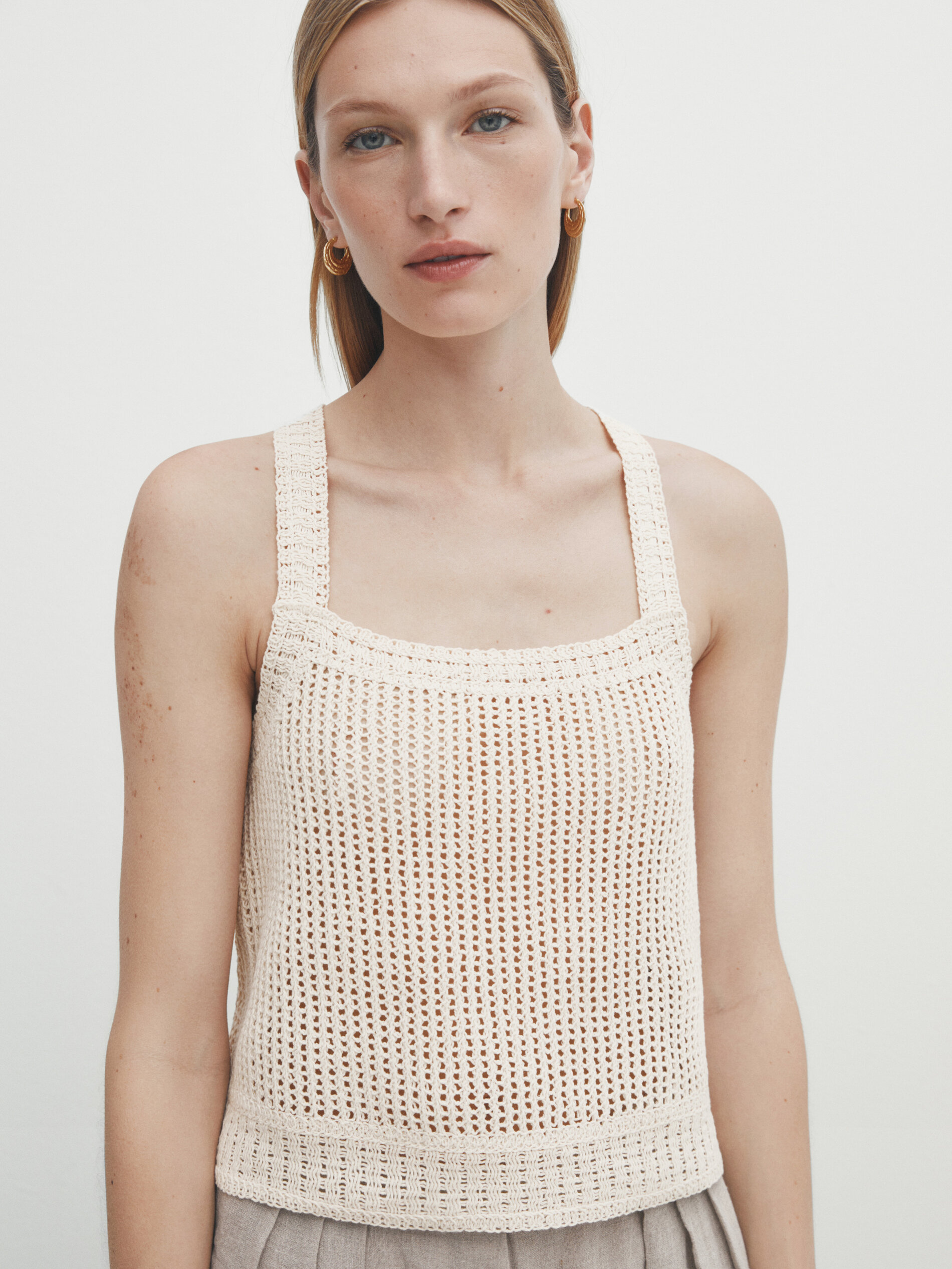 Top crochet espalda cruzada - CRUDO