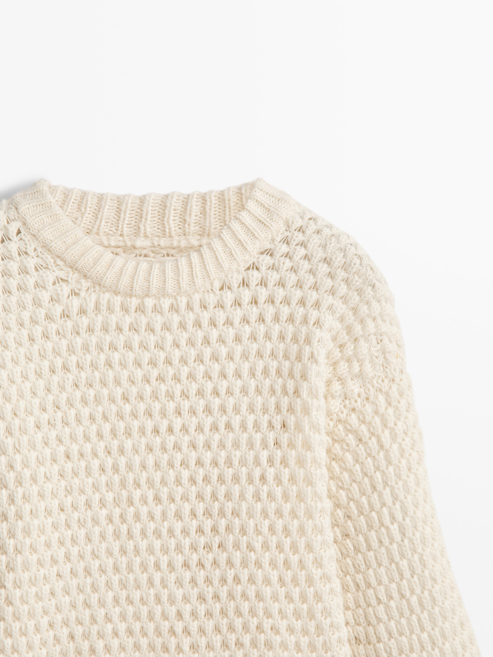 Jersey punto estructura cuello redondo - CRUDO