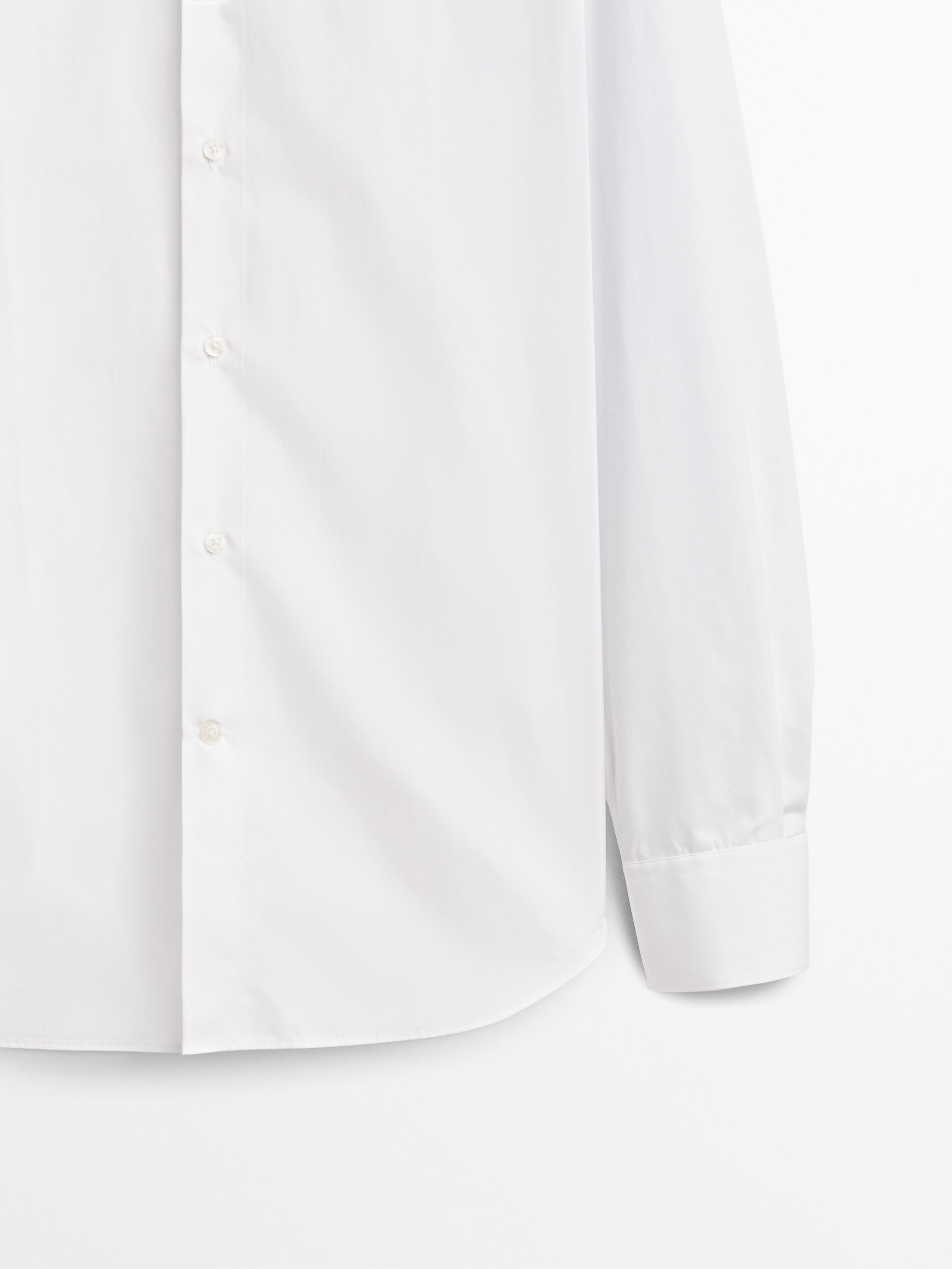 Camisa popelín algodón slim fit - BLANCO