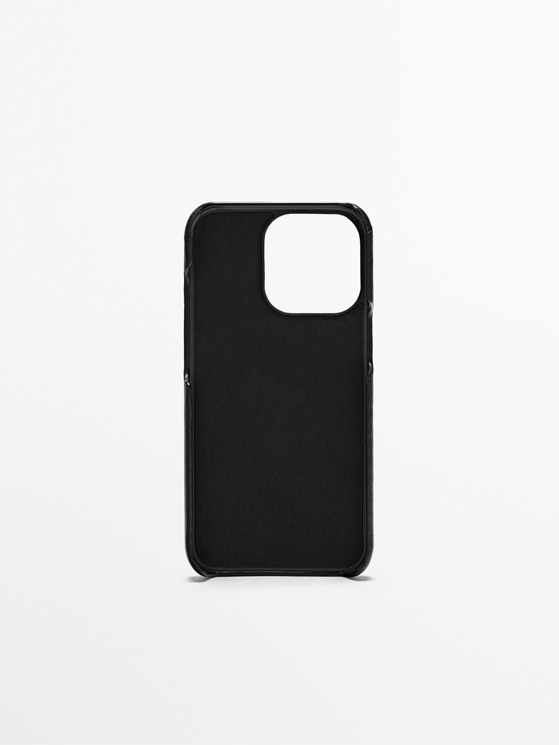 Funda iphone 13 pro piel con tarjetero - NEGRO