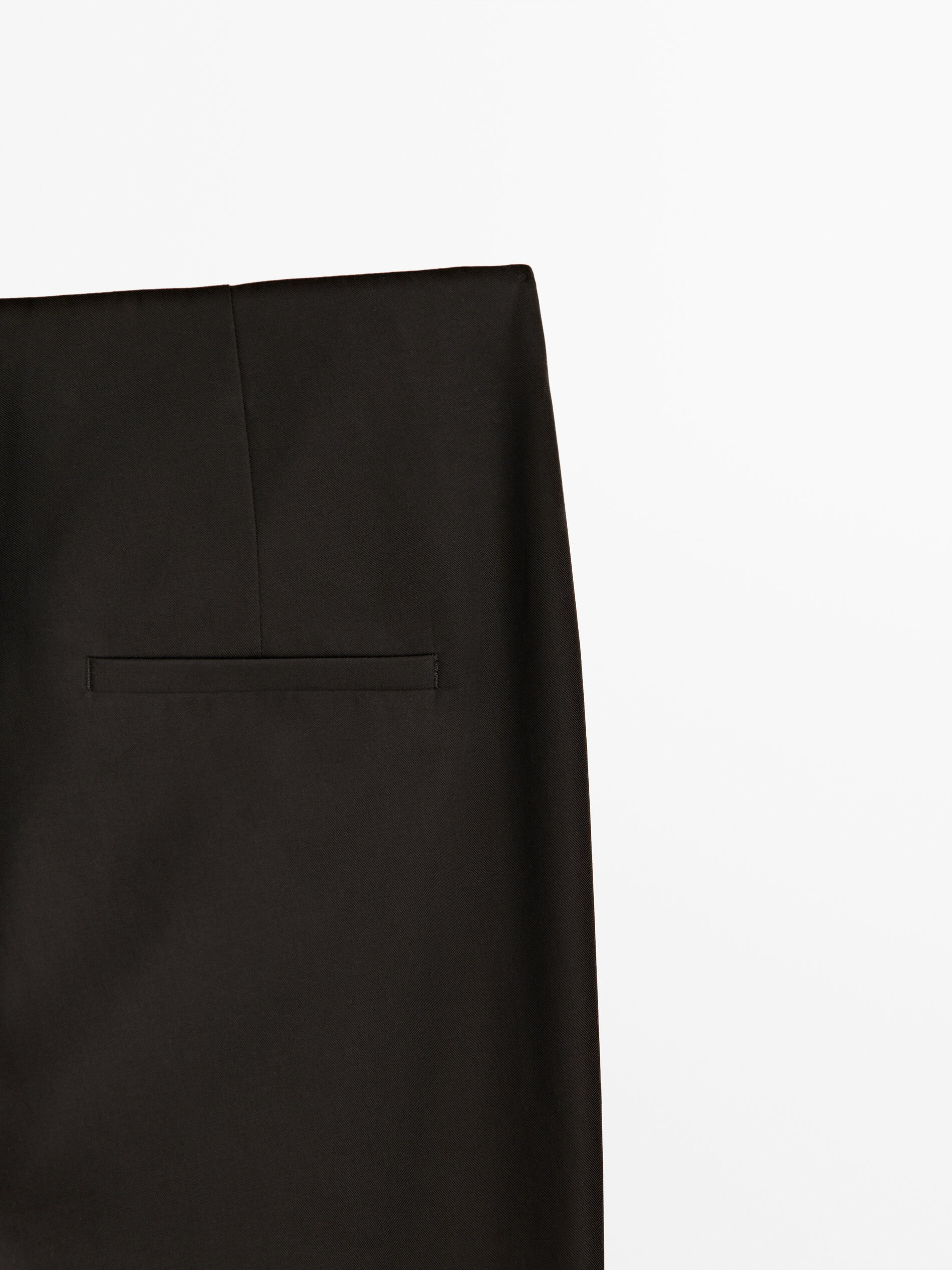 Pantalón negro mezcla algodón slim - NEGRO