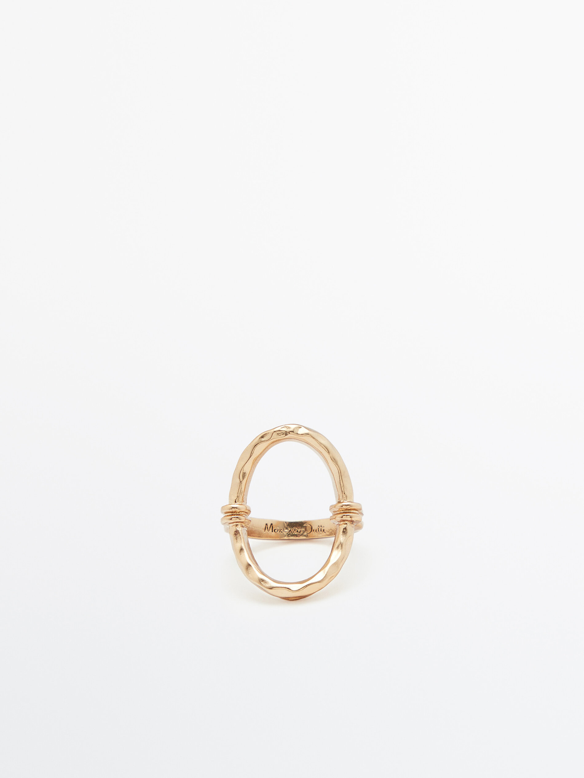 Anillo textura baño oro - DORADO