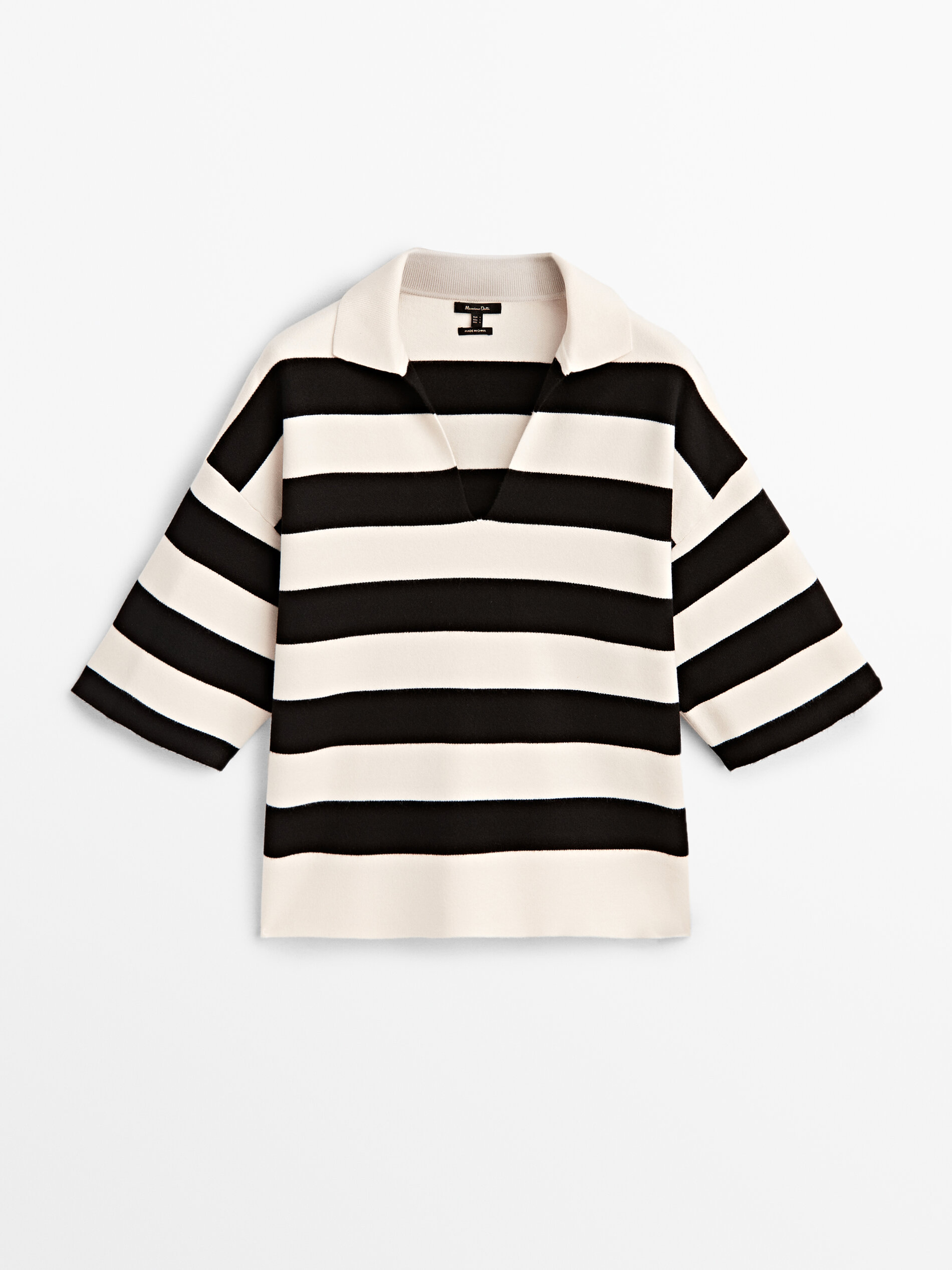 Jersey polo rayas manga corta - CRUDO