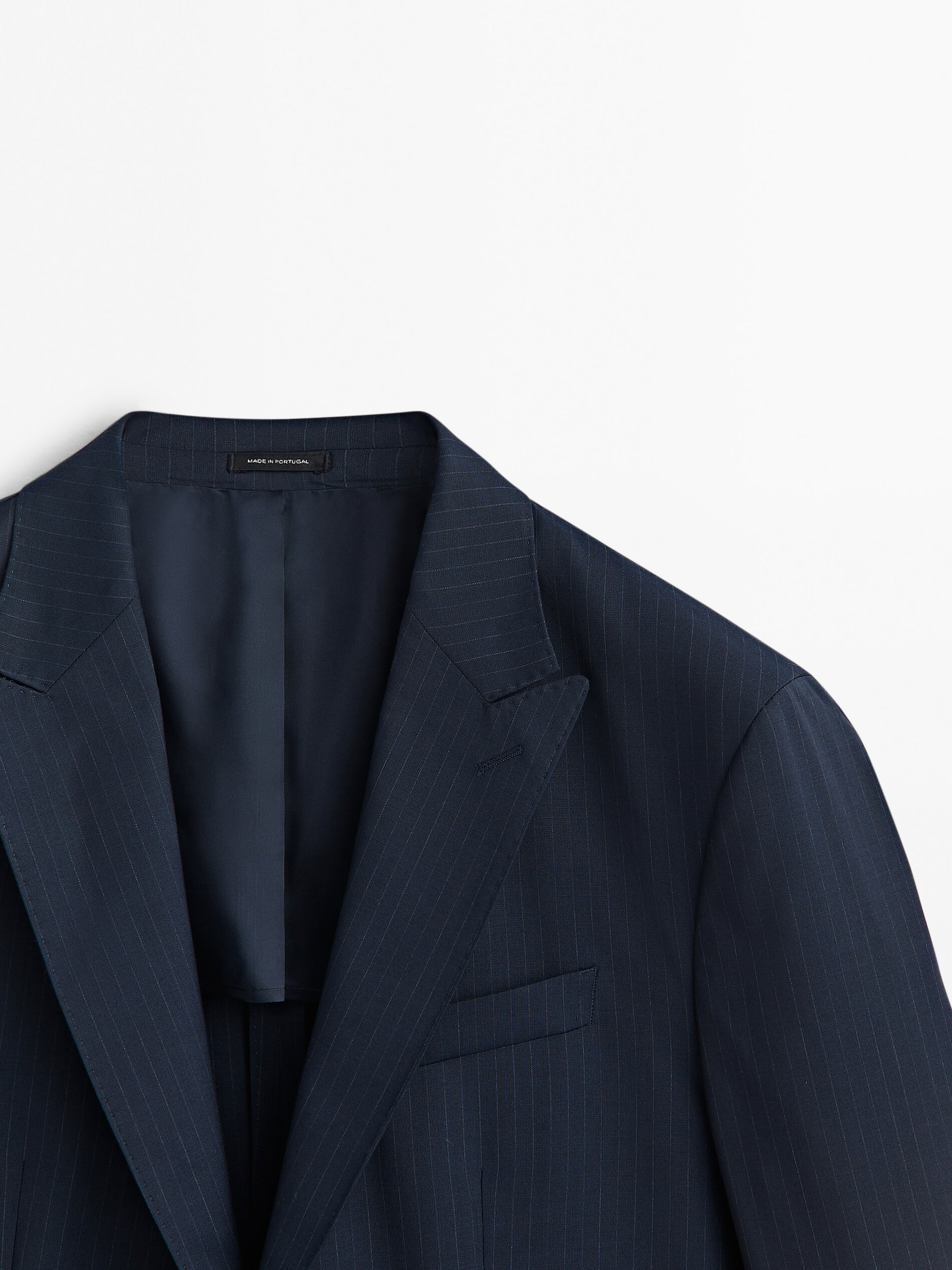 Americana traje lana super 120's raya diplomática - AZUL MARINO